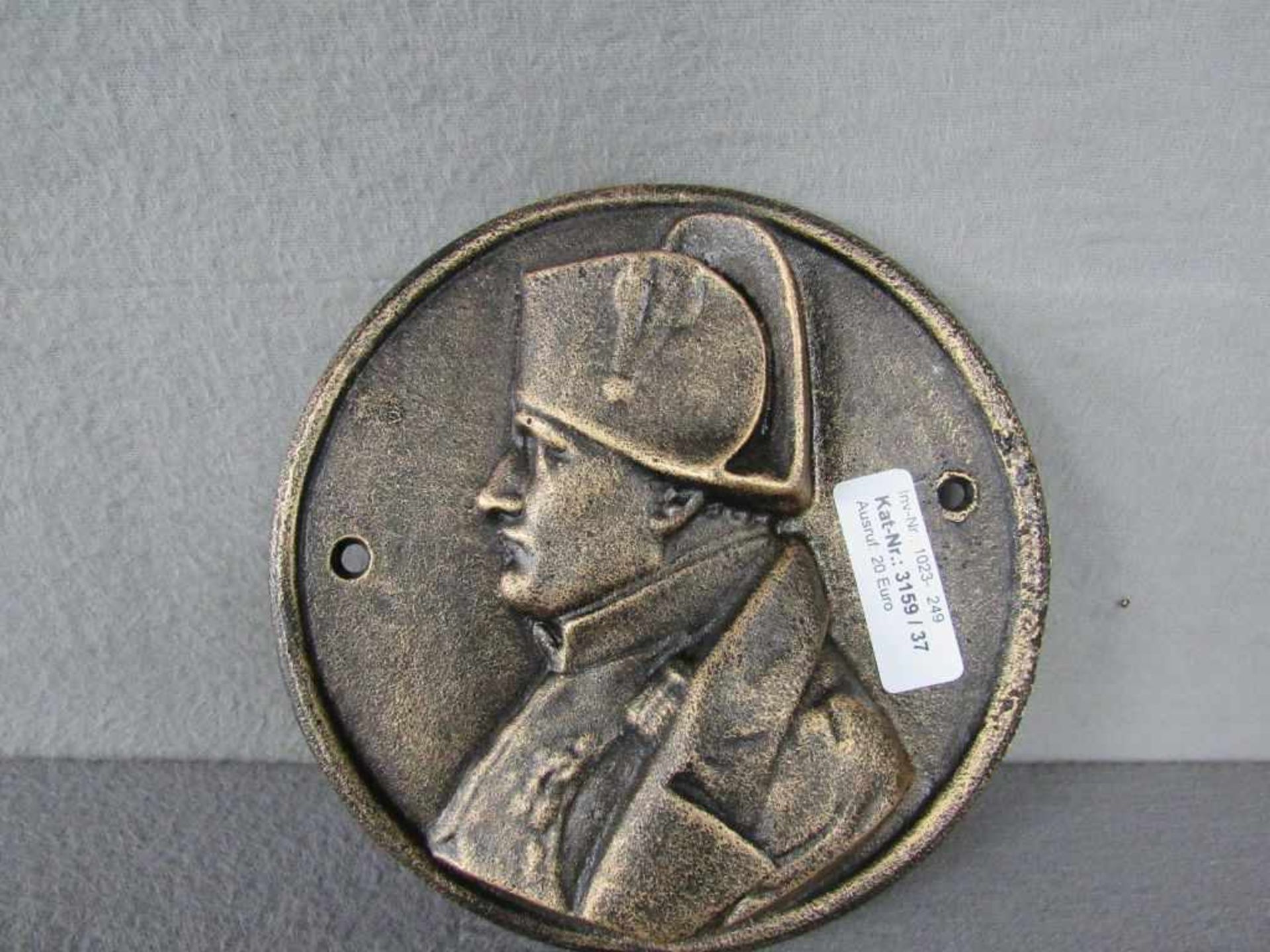 Gusseiserne Wandplakette Napoleon, D:18,5cm