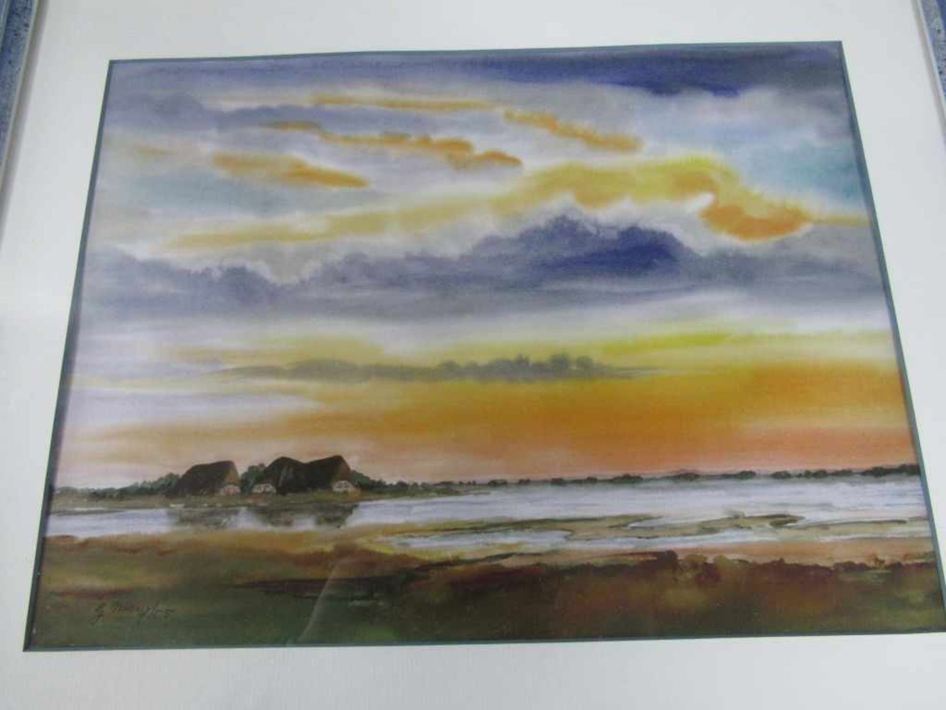 Aquarell norddeutsch signiert 51x44cm - Bild 2 aus 2