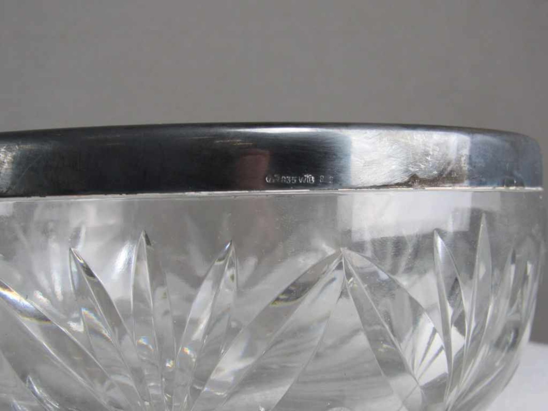 Große Kristallglasschale mit 835er Silbermontur Durchmesser:20cm - Image 3 of 3