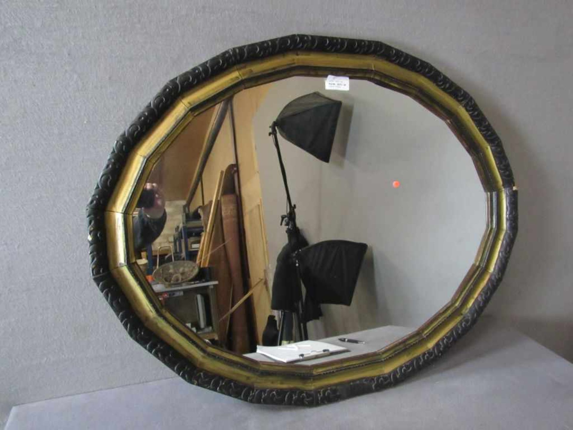 Ovaler Wandspiegel um 1900 ca. 92x73cm