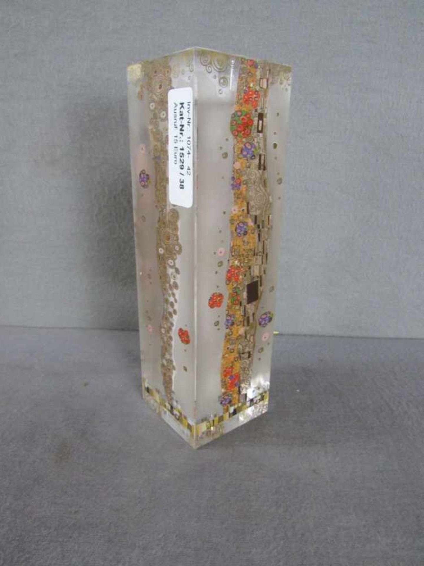 Blockvase nach Gustav Klimt Höhe:20,5cm das Liebespaar - Image 2 of 3