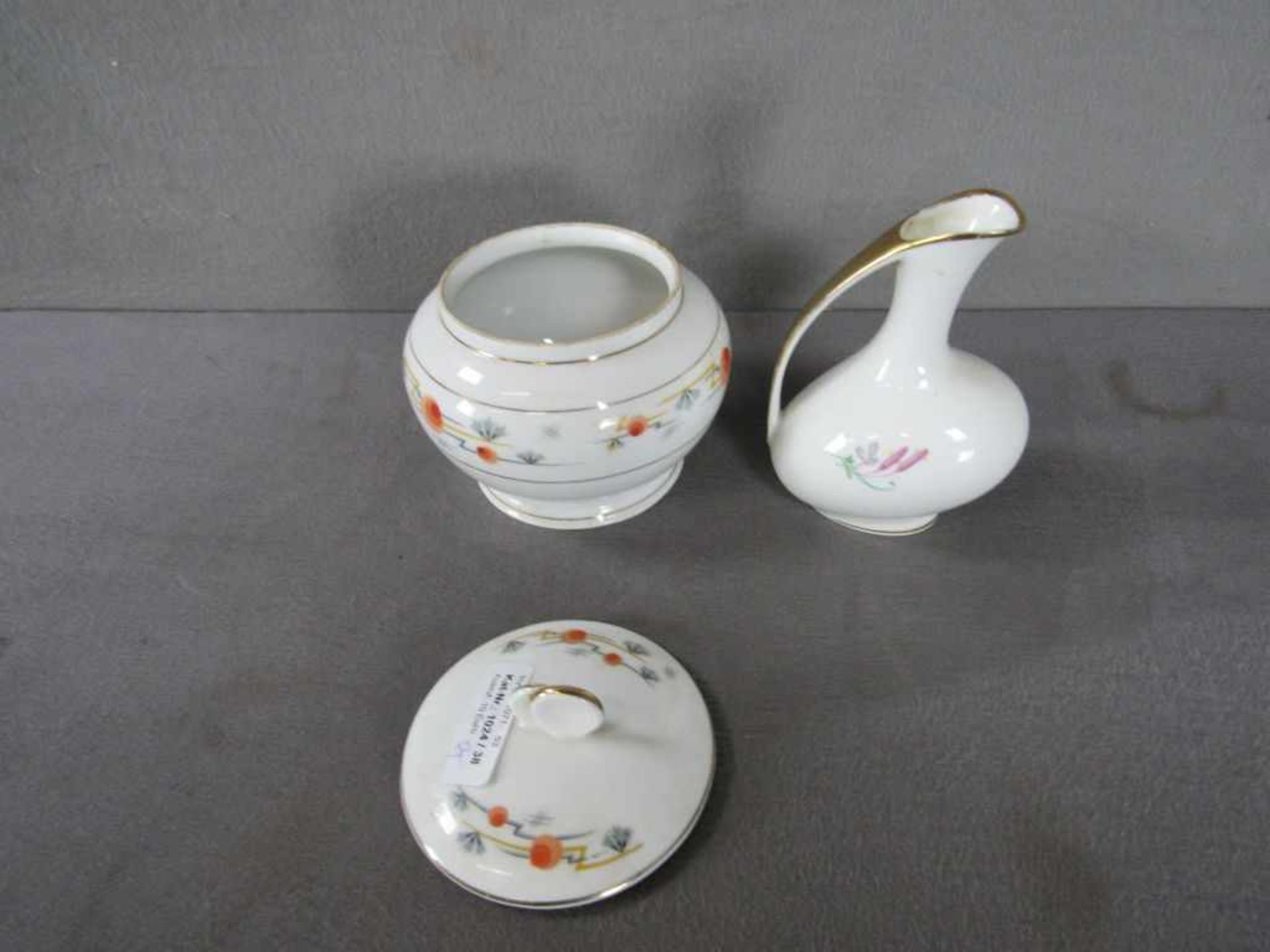 2 Teile Porzellan Bonboniere und Vase - Bild 2 aus 2