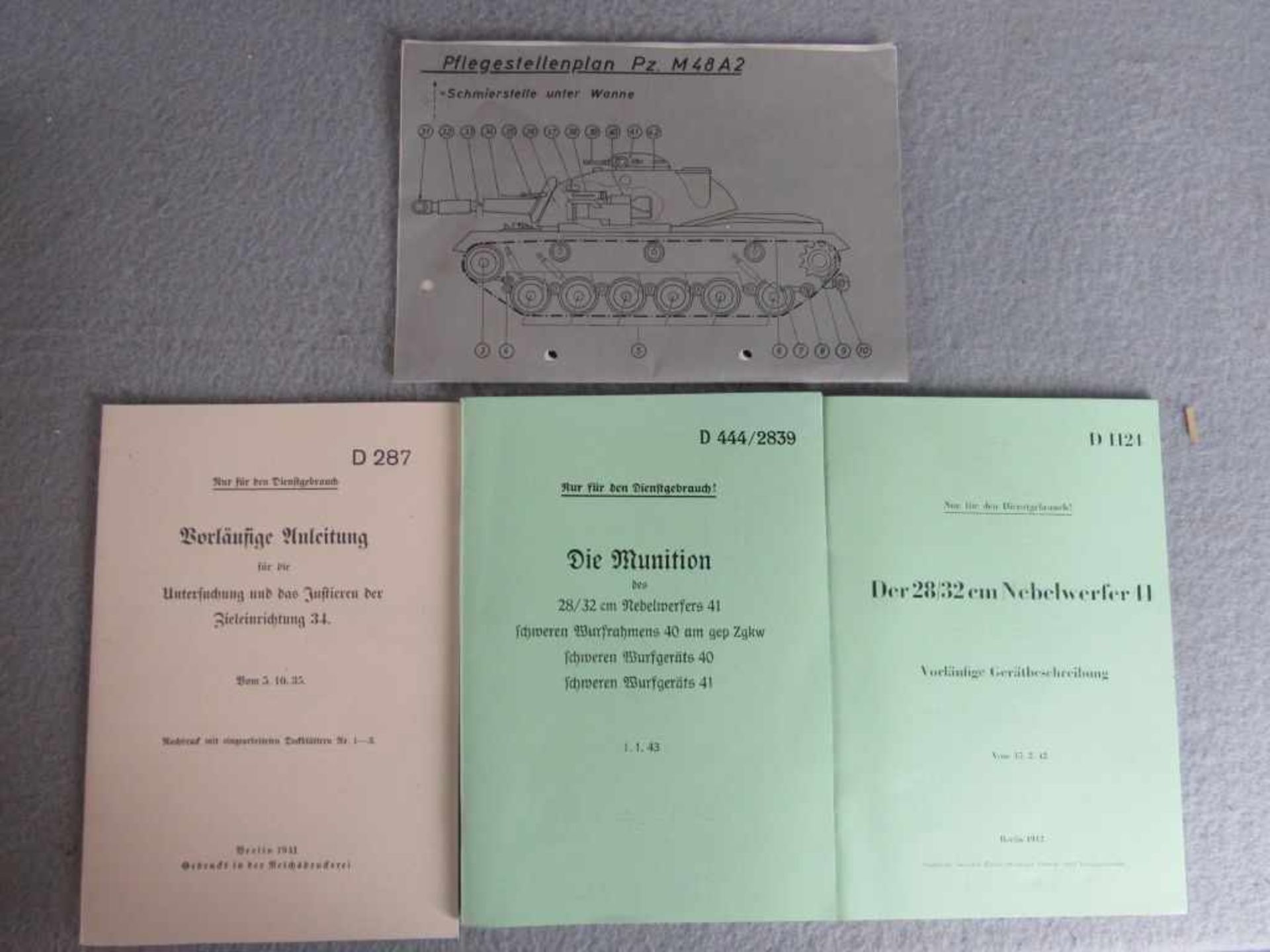 Konvolut Bedienungsanleitungen 2. WK und Panzer M48