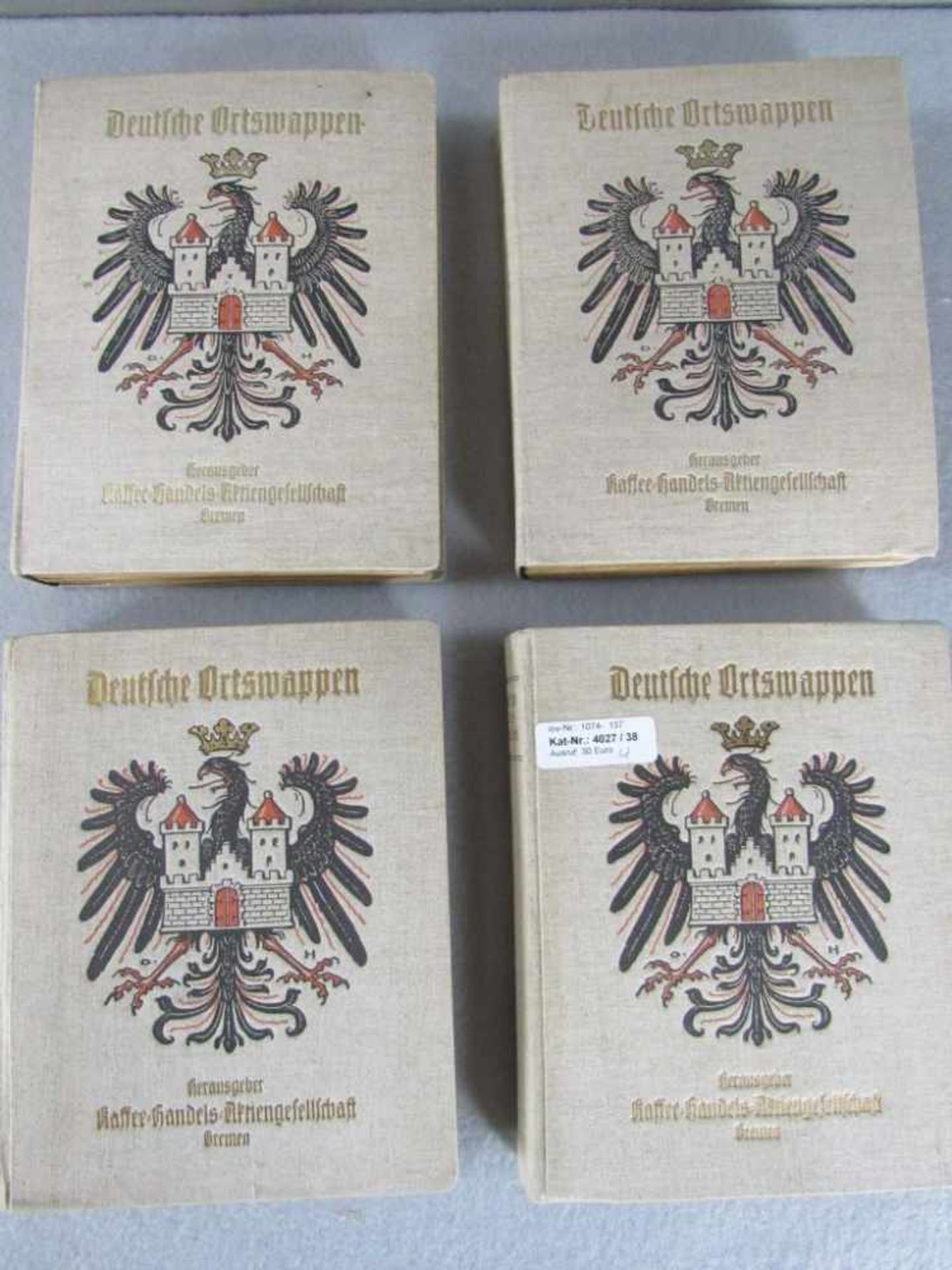 4 Sammelbücher deutsche Ortswappen Kaffee Haag Bohnenkaffee prall gefüllt