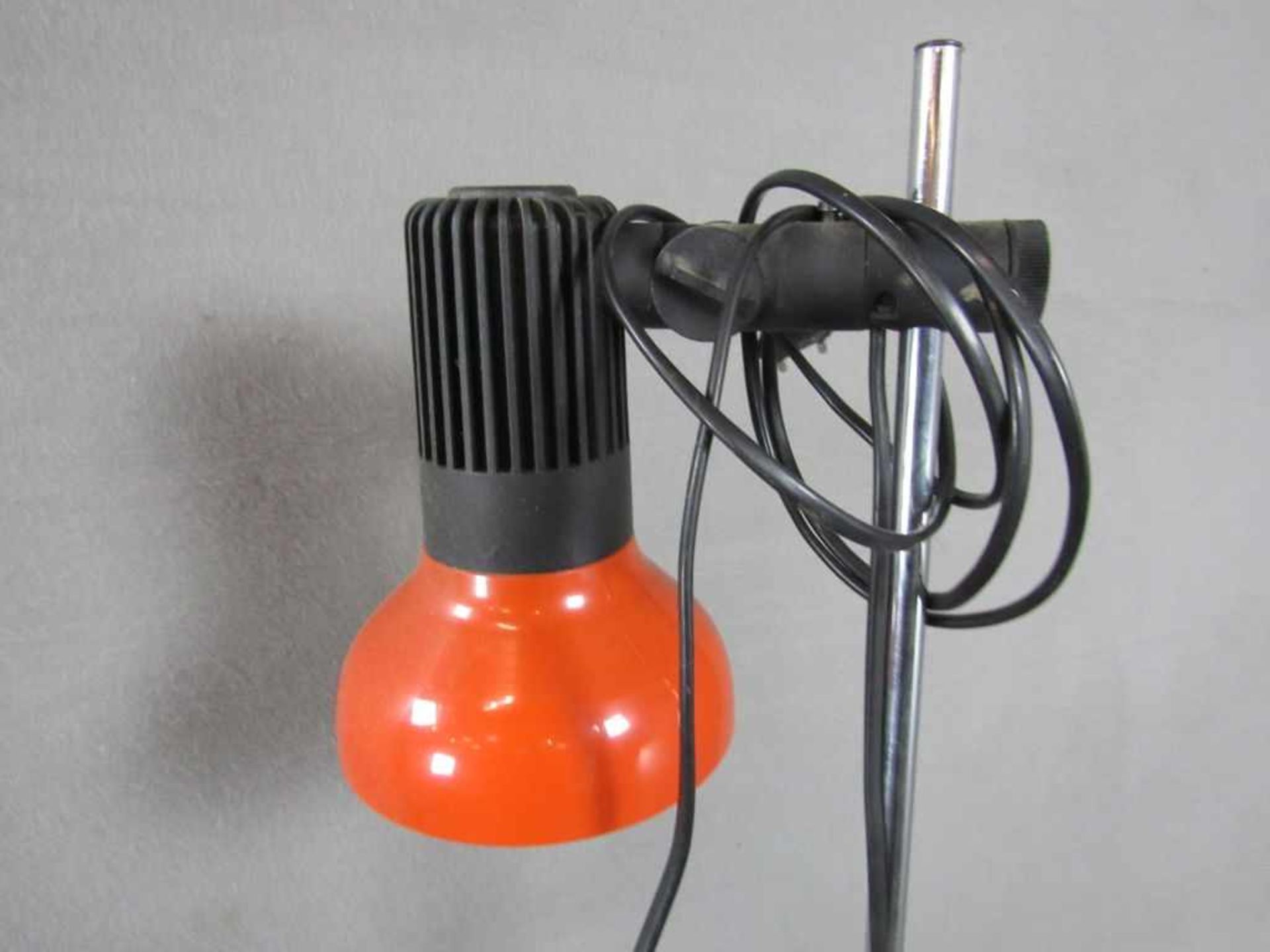 Space Age 70er Jahre zweiflammige Spotlampe orange ca.150cm - Bild 2 aus 3