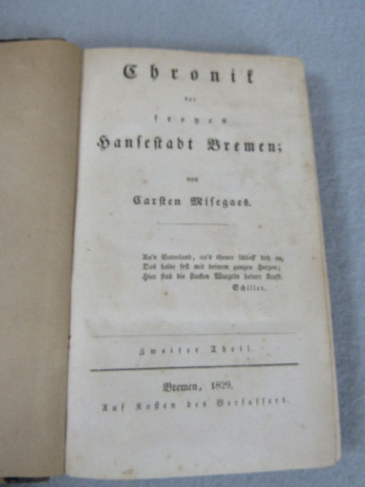 3 antike Bücher Chronik der freien Hansestadt Bremen um 1820 - Bild 4 aus 4