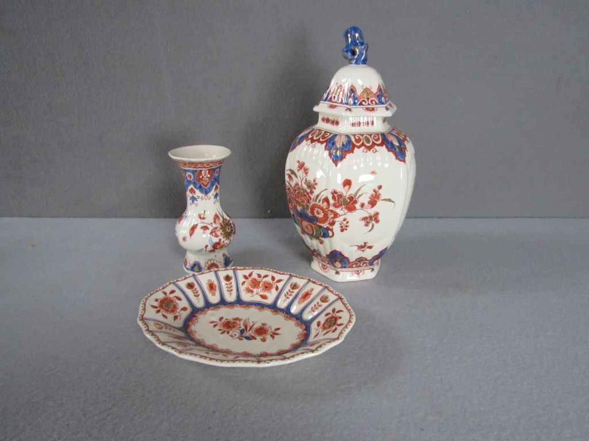 3 Teile Porzellan Delft asiatische bemalung