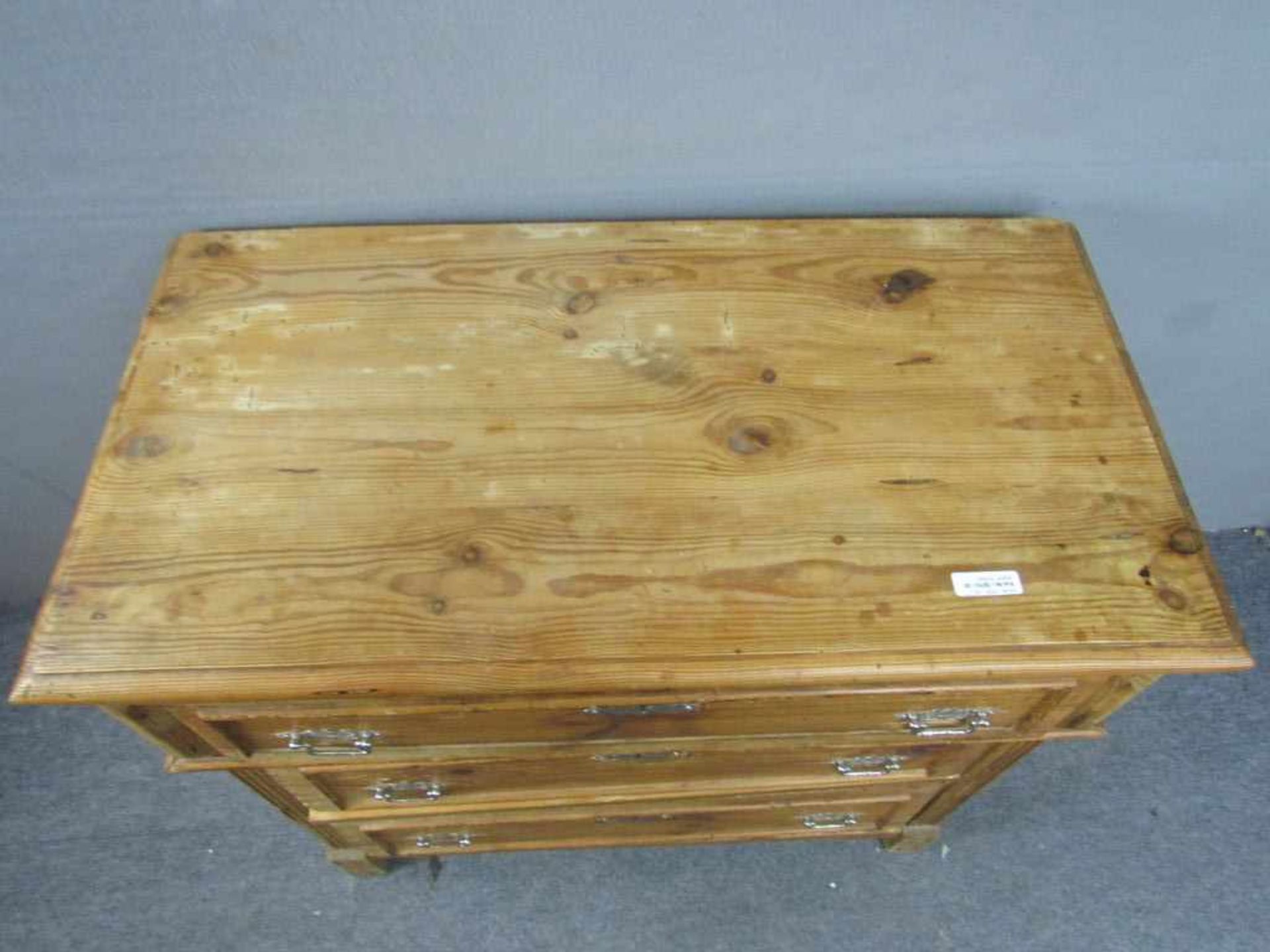 Kommode Historismus um 1890 Weichholz gewachst 89x45x81cm - Bild 3 aus 4