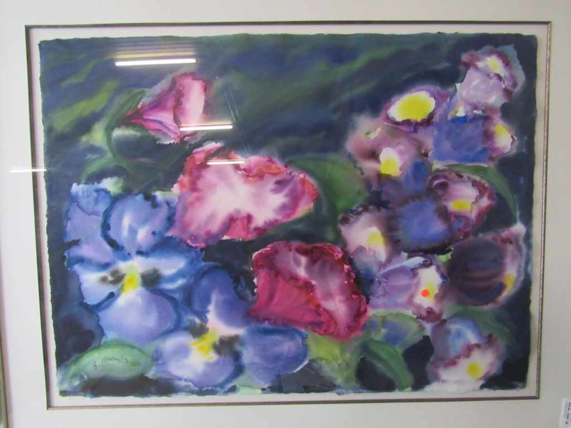 Gemälde Blumen signiert 82x100cm - Bild 3 aus 3