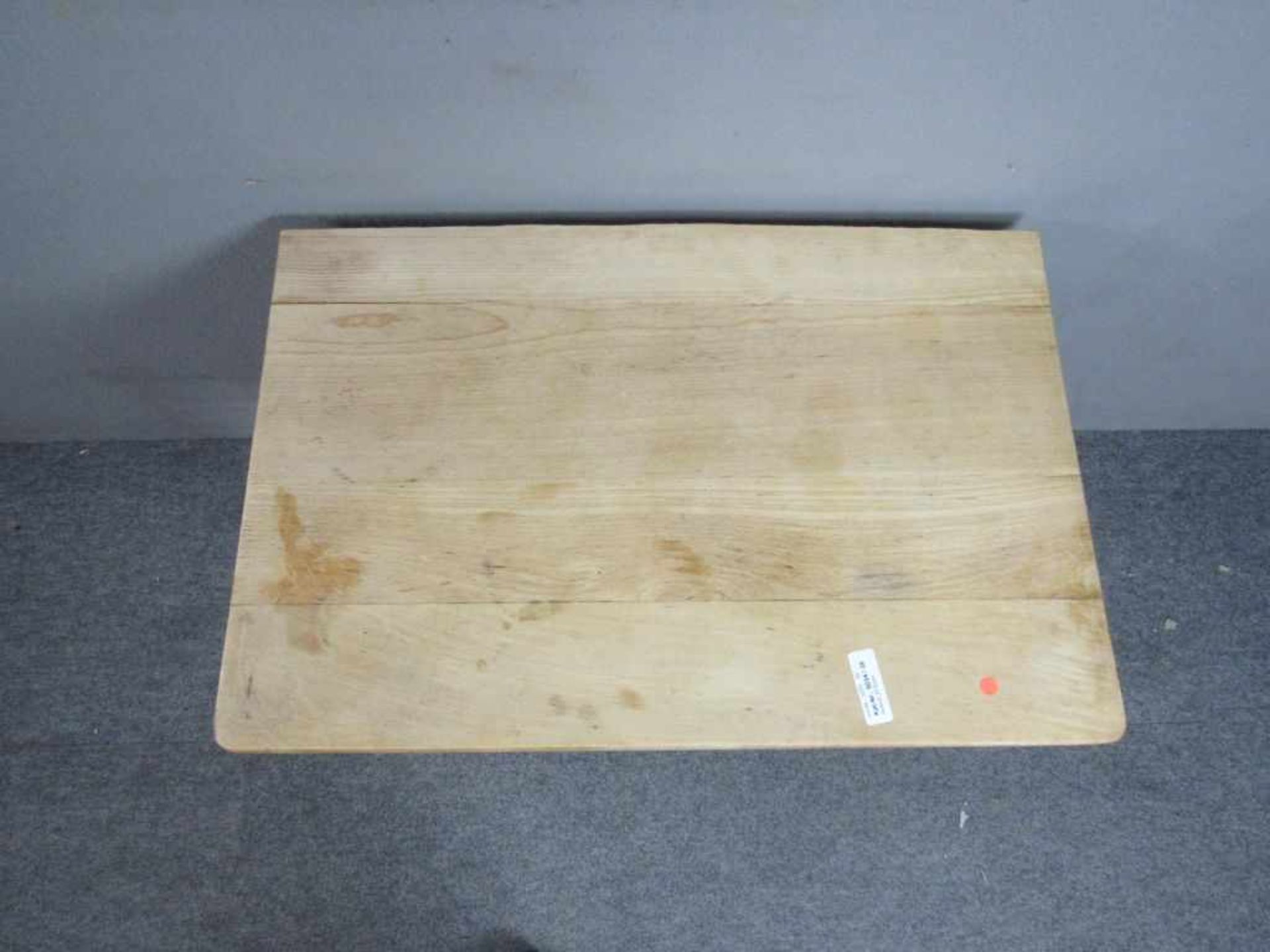 Tisch Weichholz unter Arbeitsplatte 1 Schub gewachst um 1900 62x41x52cm - Bild 2 aus 3