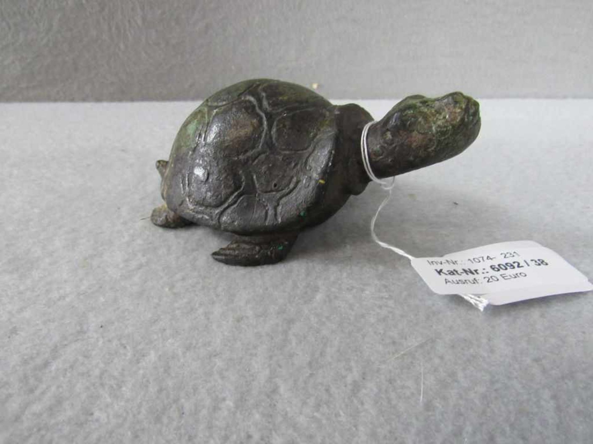 Bronzeskulptur asiatisch Schildkröte 13,5cm lang - Bild 2 aus 3