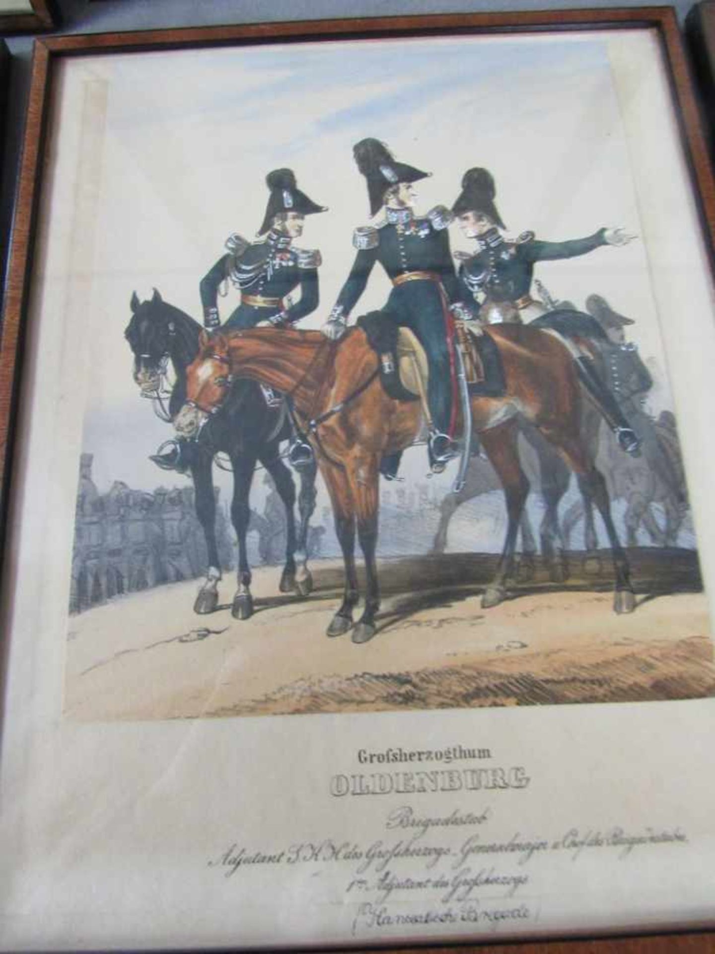 Colourierte Grafiken militärisch gerahmt ca. 28x35cm 6 Stück - Bild 2 aus 3