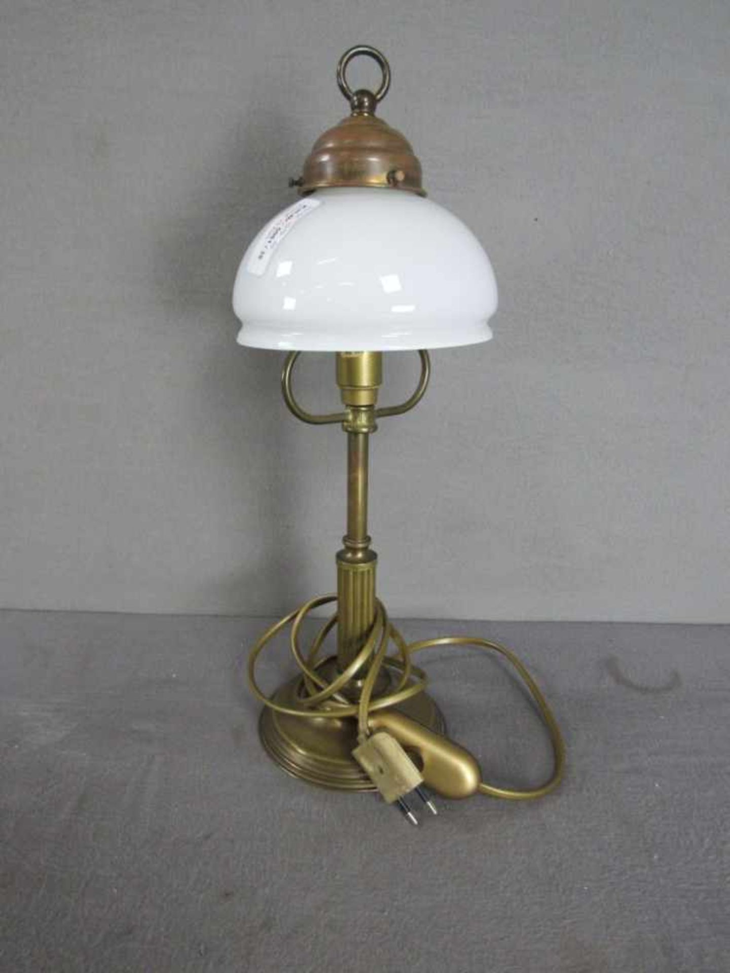 Tischlampe Messing und Glas 40cm hoch