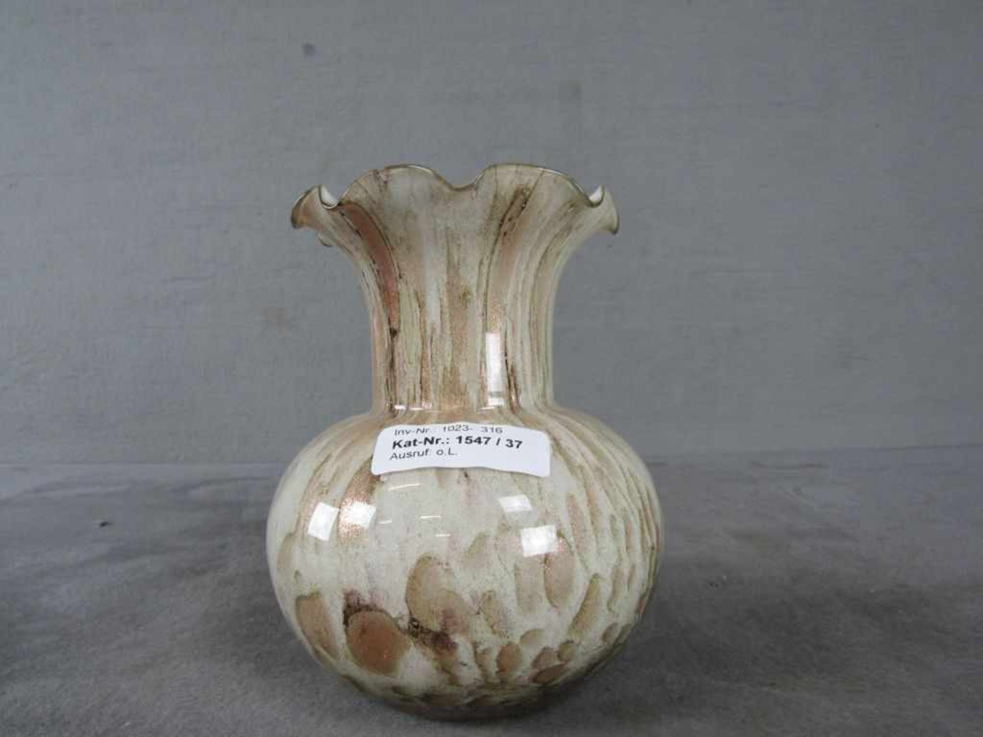 Designervase Murano Goldflitter 16cm hoch