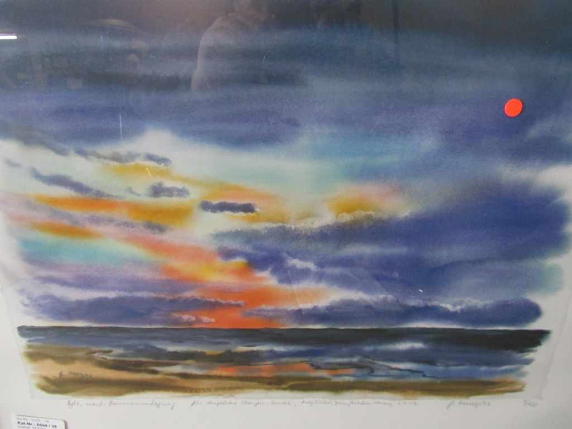 Aquarell Sylt signiert Grafikdruck 55x65cm - Bild 3 aus 3