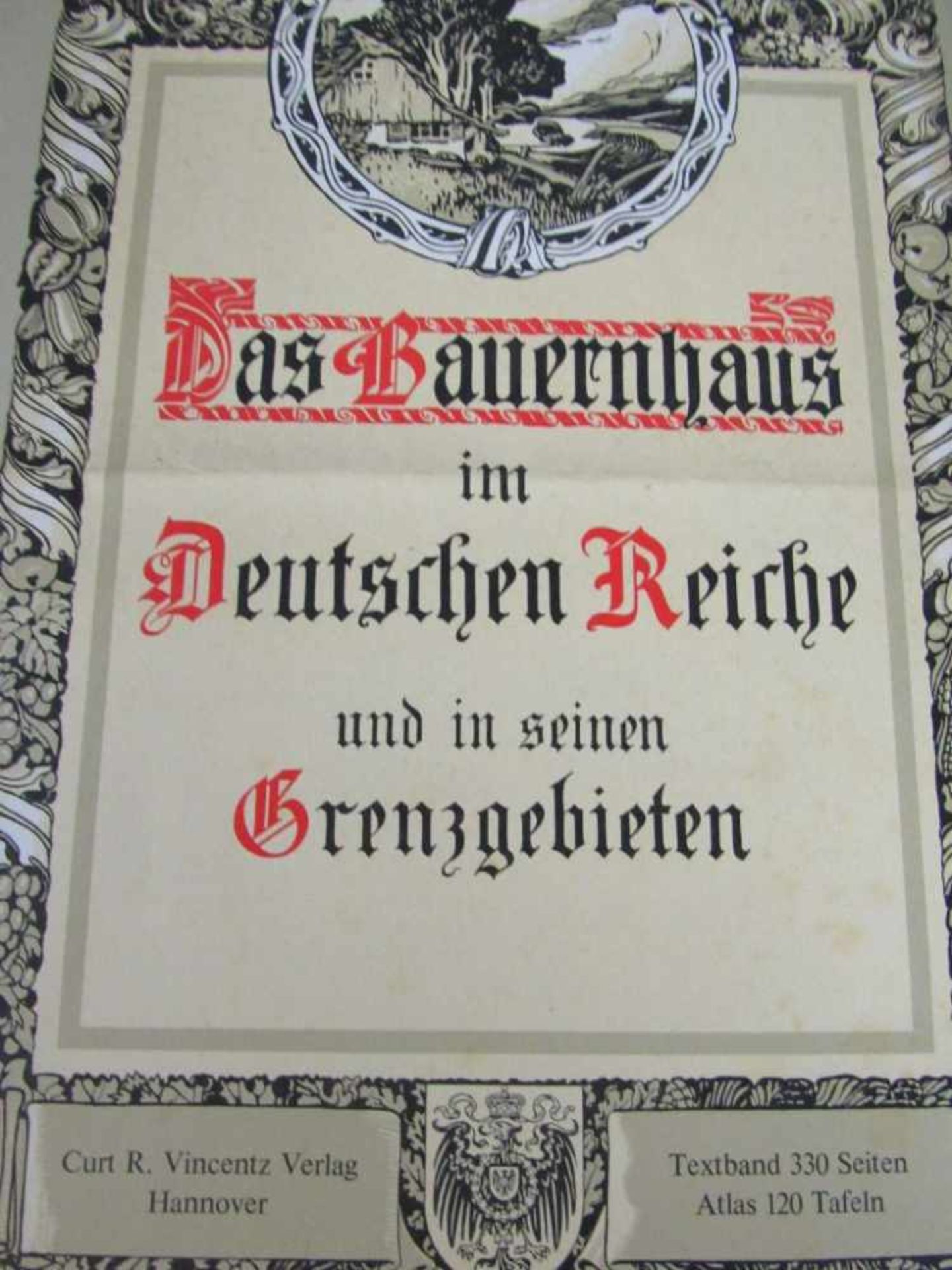 Große Kunstmappe das Bauernhaus im Deutschen Reiche und seinen Grenzgebieten 120 Tafeln ca.35x49cm - Bild 2 aus 4