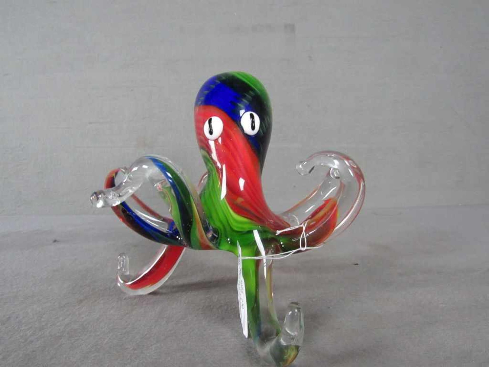 Glasskulptur wohl Murano, farbenfroh hier Krake H:18cm