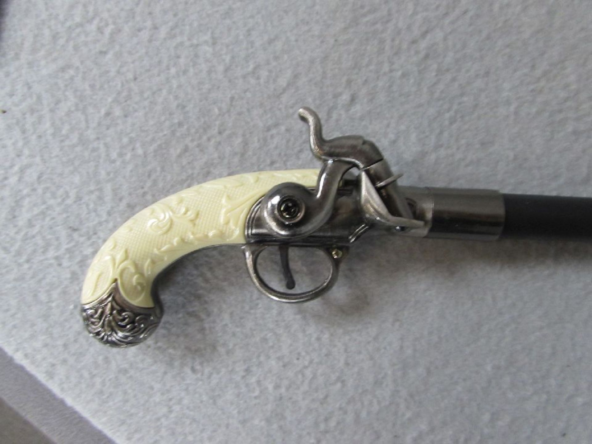 Spazierstock griff in Pistolenform Metall zerlegbar 91cm höhe - Bild 2 aus 2