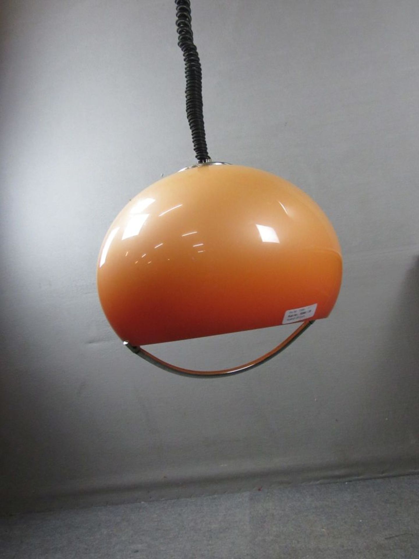 Deckenlampe Zugpendel Space Age 70er Jahre Orange Harvey Guzzini made in Italy Durchmesser ca.32cm
