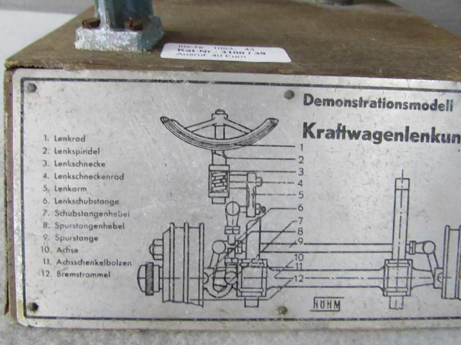 Antikes Fahrschulmodell Demonstrationsmodell Hersteller Höhm die Kraftwagenlenkung - Bild 3 aus 3