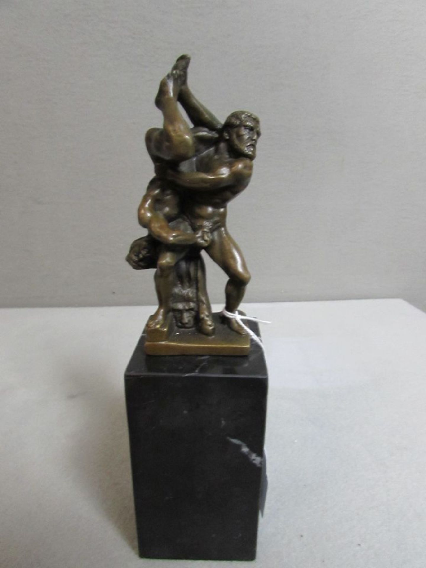 Bronzeskulptur 2 Ringer im Liebesakt "Mann gegen Mann" 28,5 cm