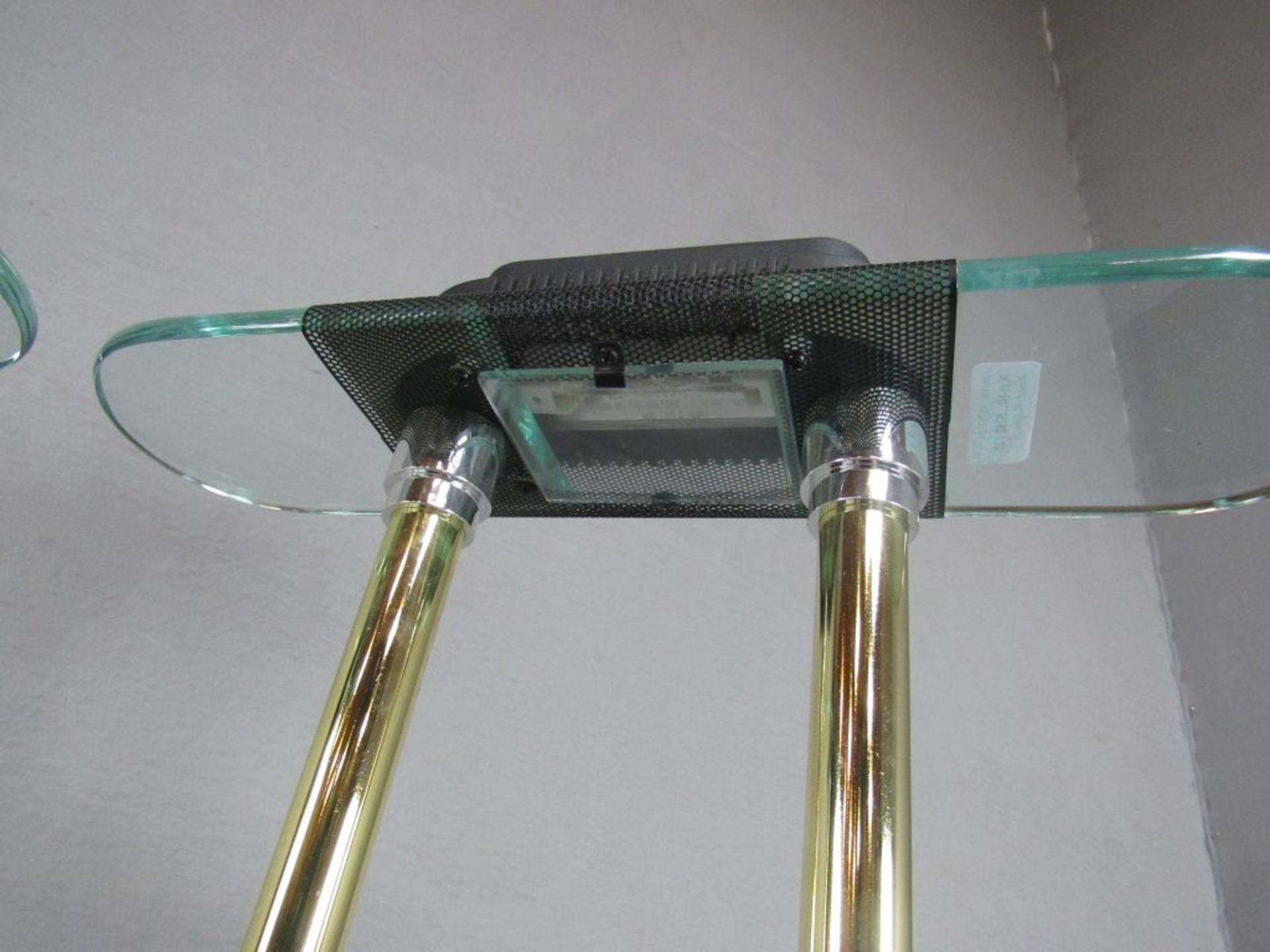 2 Designertischleuchten Glas und Metall ca. 38x45cm - Bild 3 aus 4