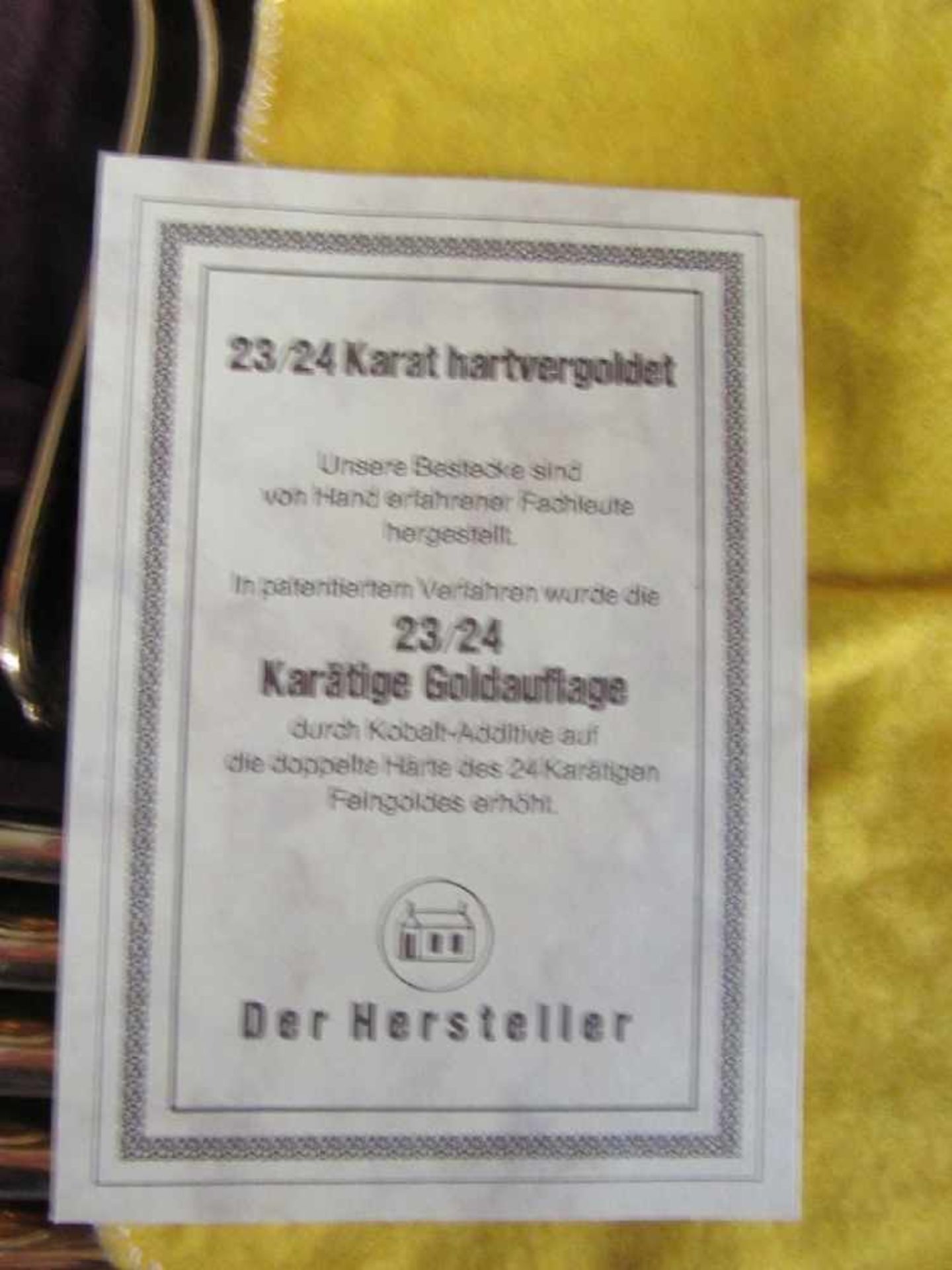 Besteckkoffer Solingen unbenutzt 24 Karat hartvergoldet komplett - Image 4 of 4