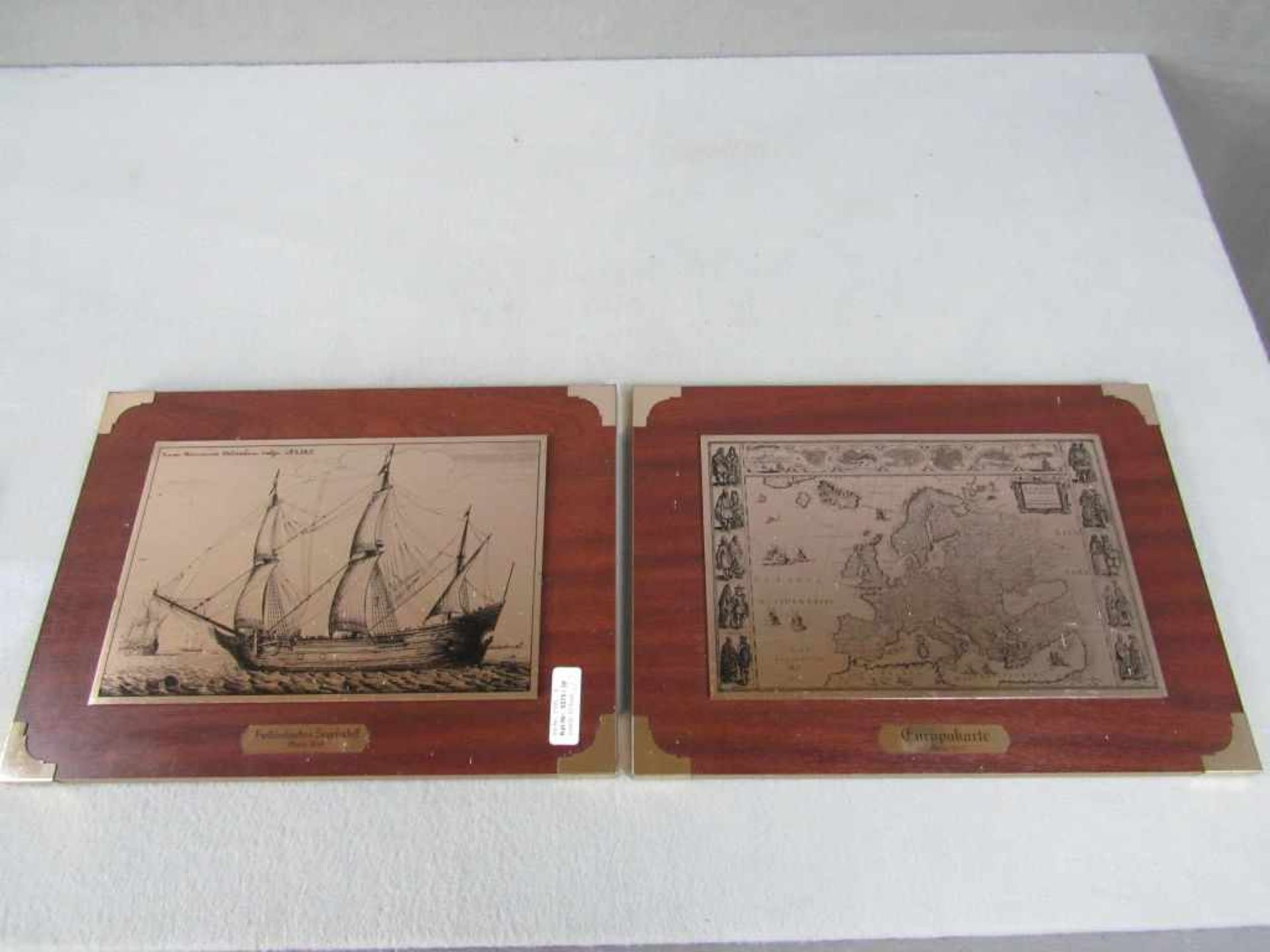 Zwei maritime Wandbilder Metall auf Holz 40x30cm