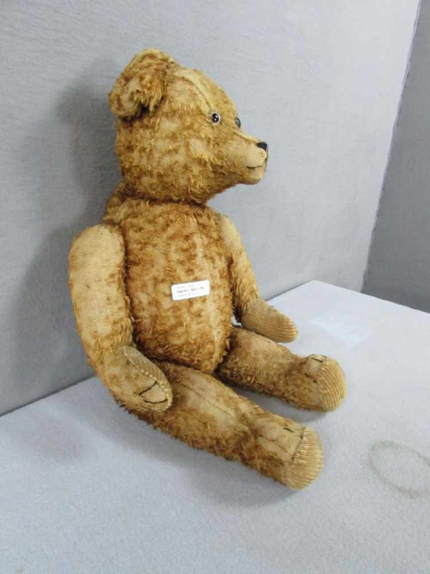 Großer antiker Teddybär Höhe:65cm stark bespielt - Bild 2 aus 2