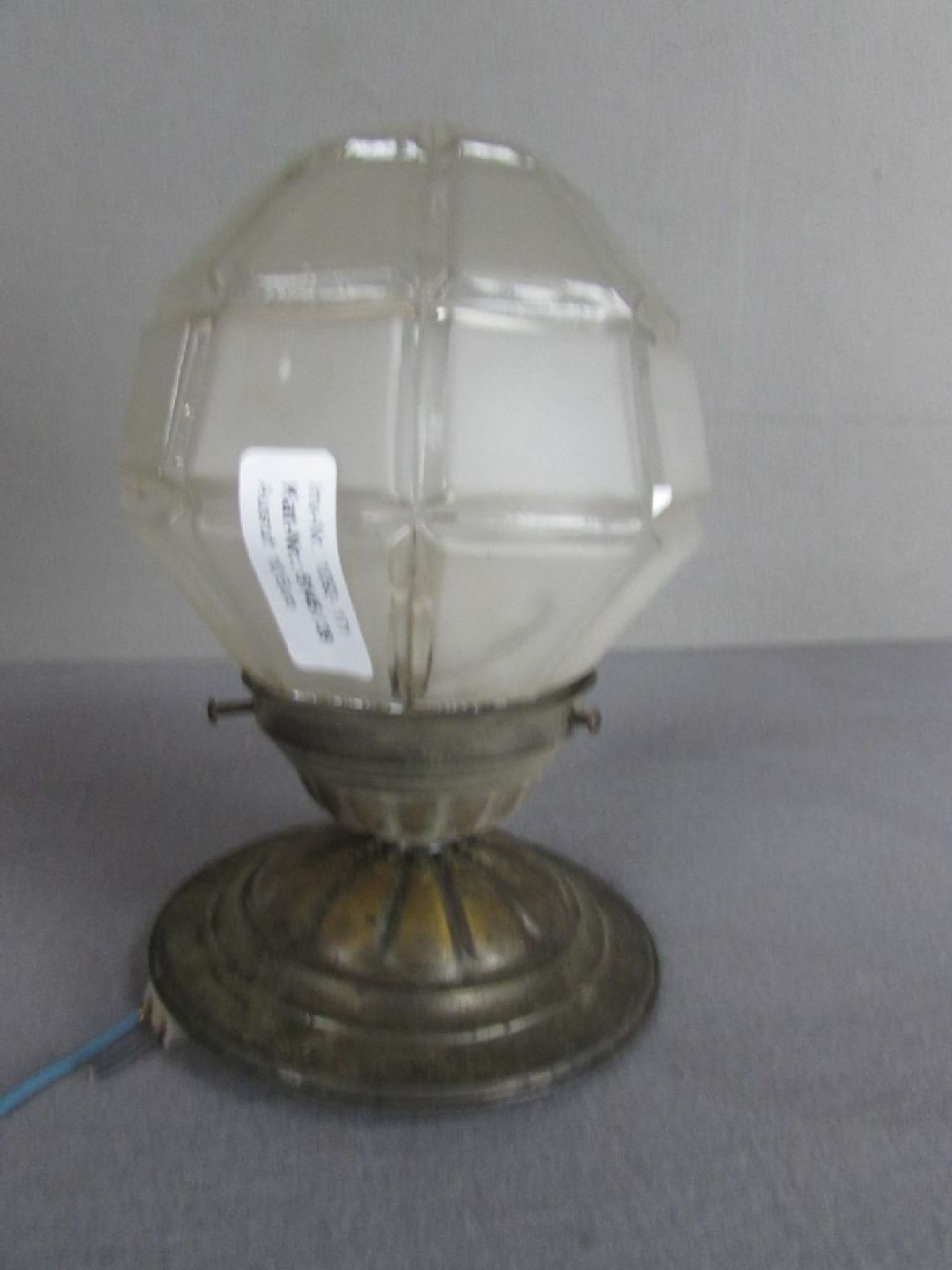 Deckenlampe geschliffen geäztes Glas um 1900