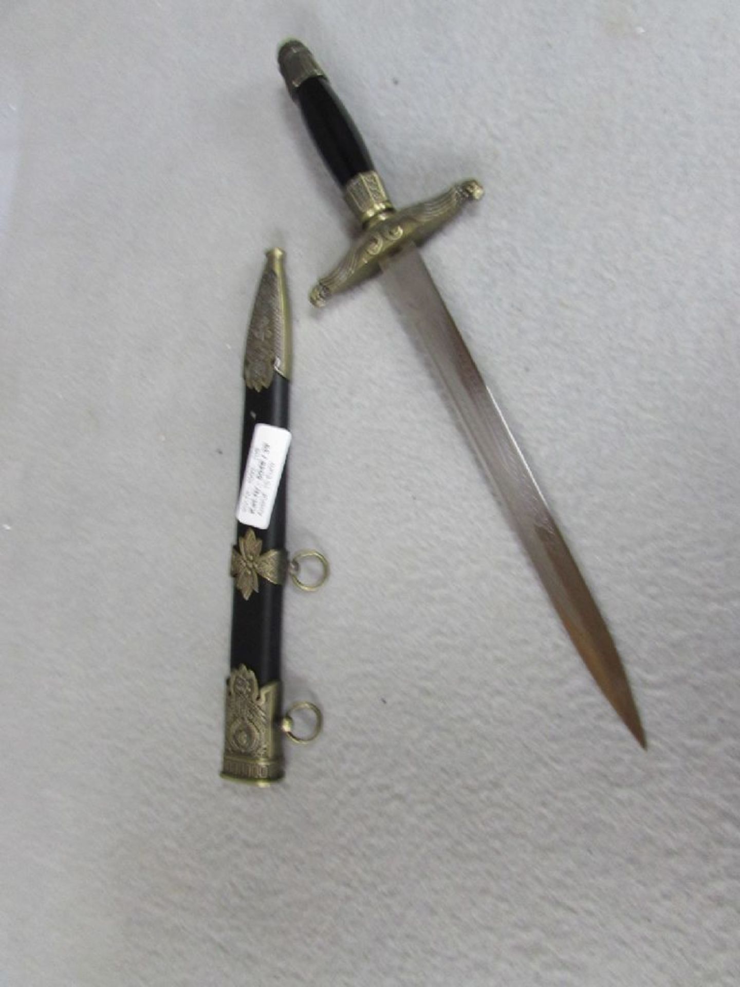 Russischer Kurzdolch Hammer und Sichel verzierte Klinge 40,5 cm