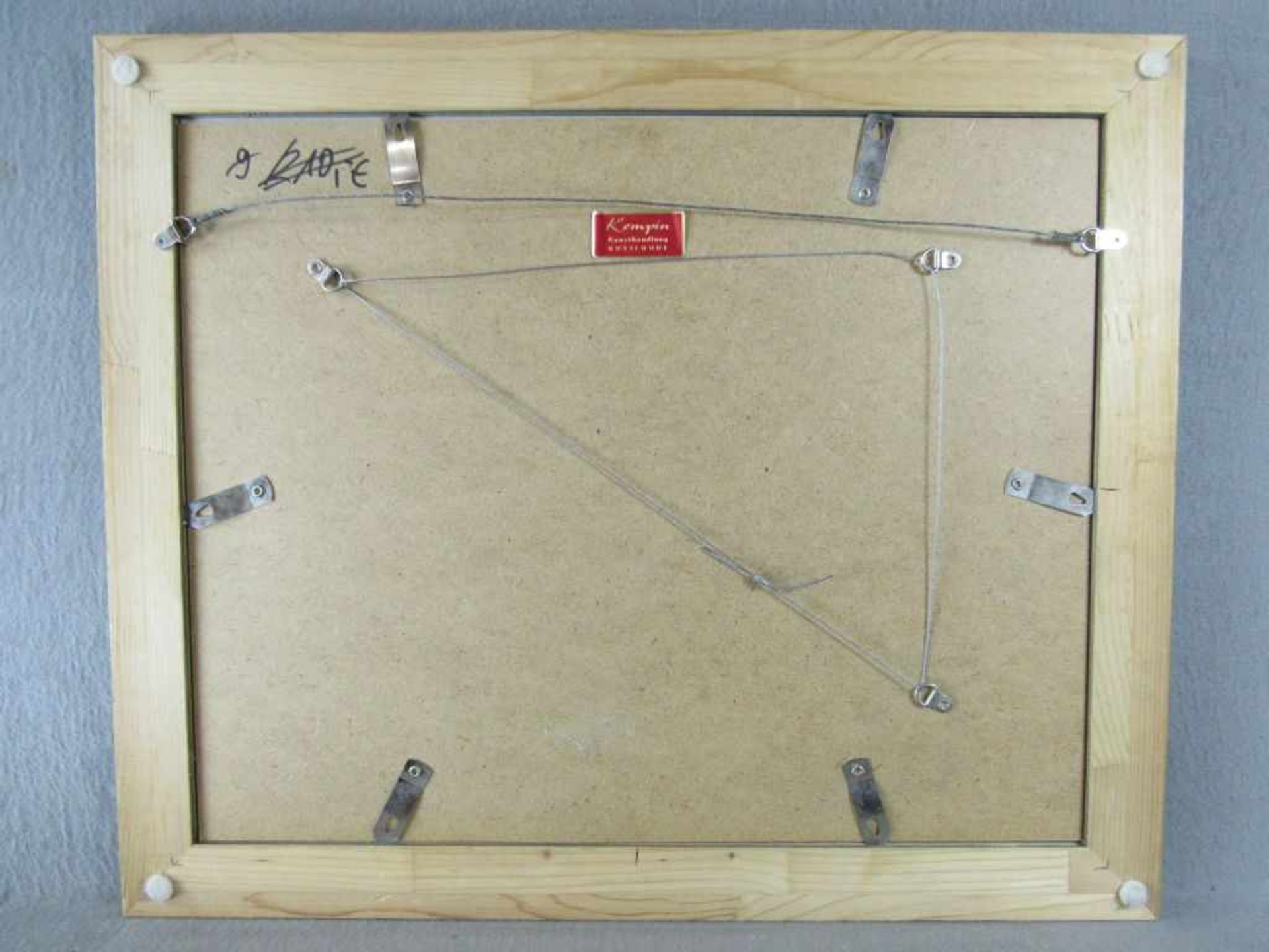 Gemälde spanischer Vorort Siebdruck 28x40cm signiert und benannt - Bild 4 aus 4