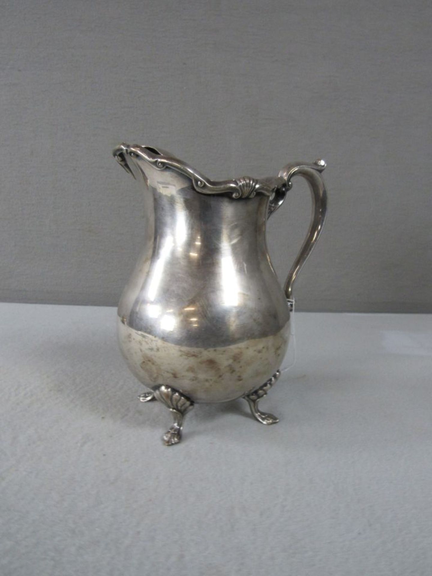 Schankkanne versilbert Trademark gepunzt 1883 Silver und Co Goegetown Höhe ca 23cm