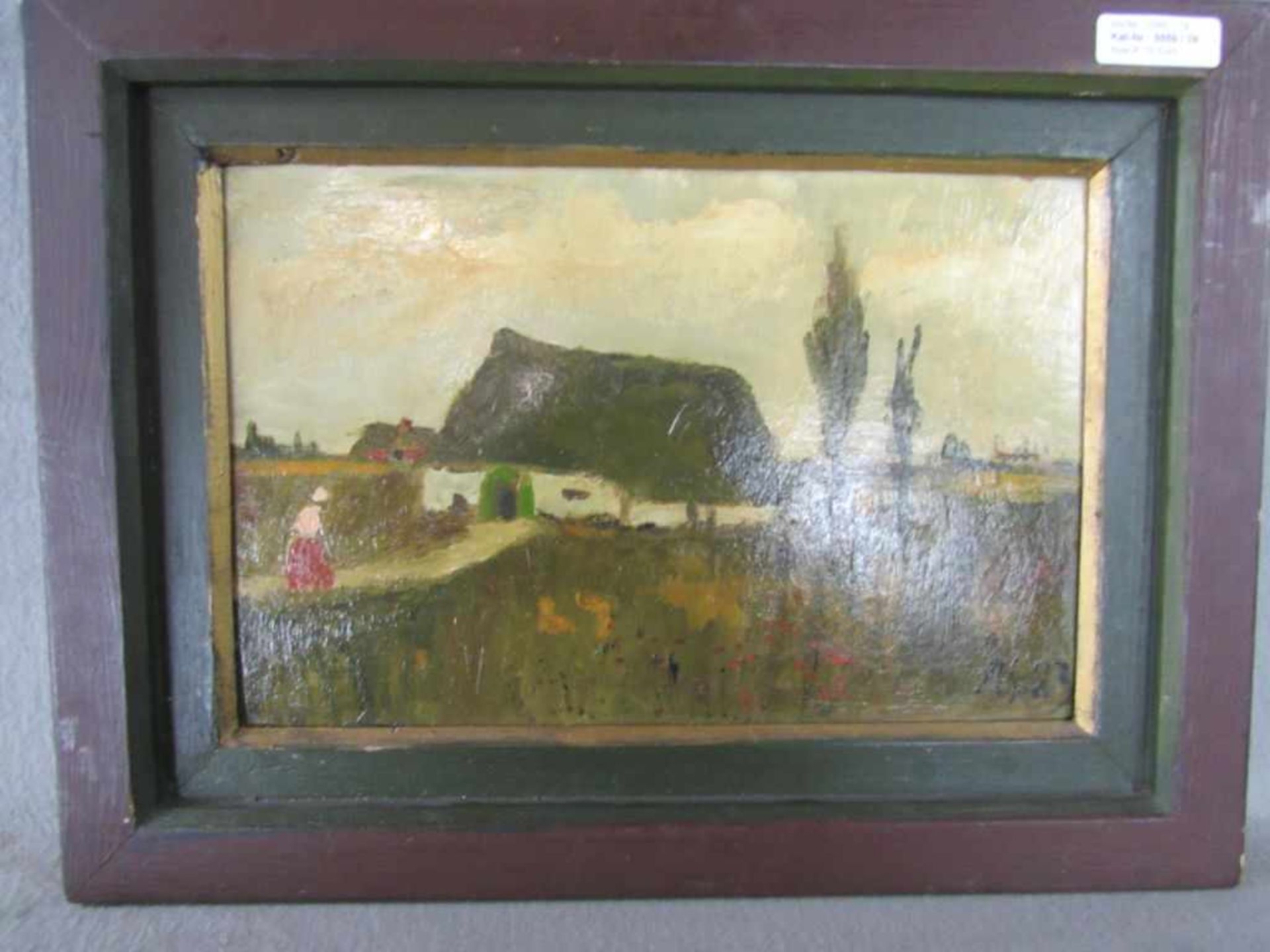 Gemälde Öl auf Pappe gerahmt unten rechts datiert 37x50cm