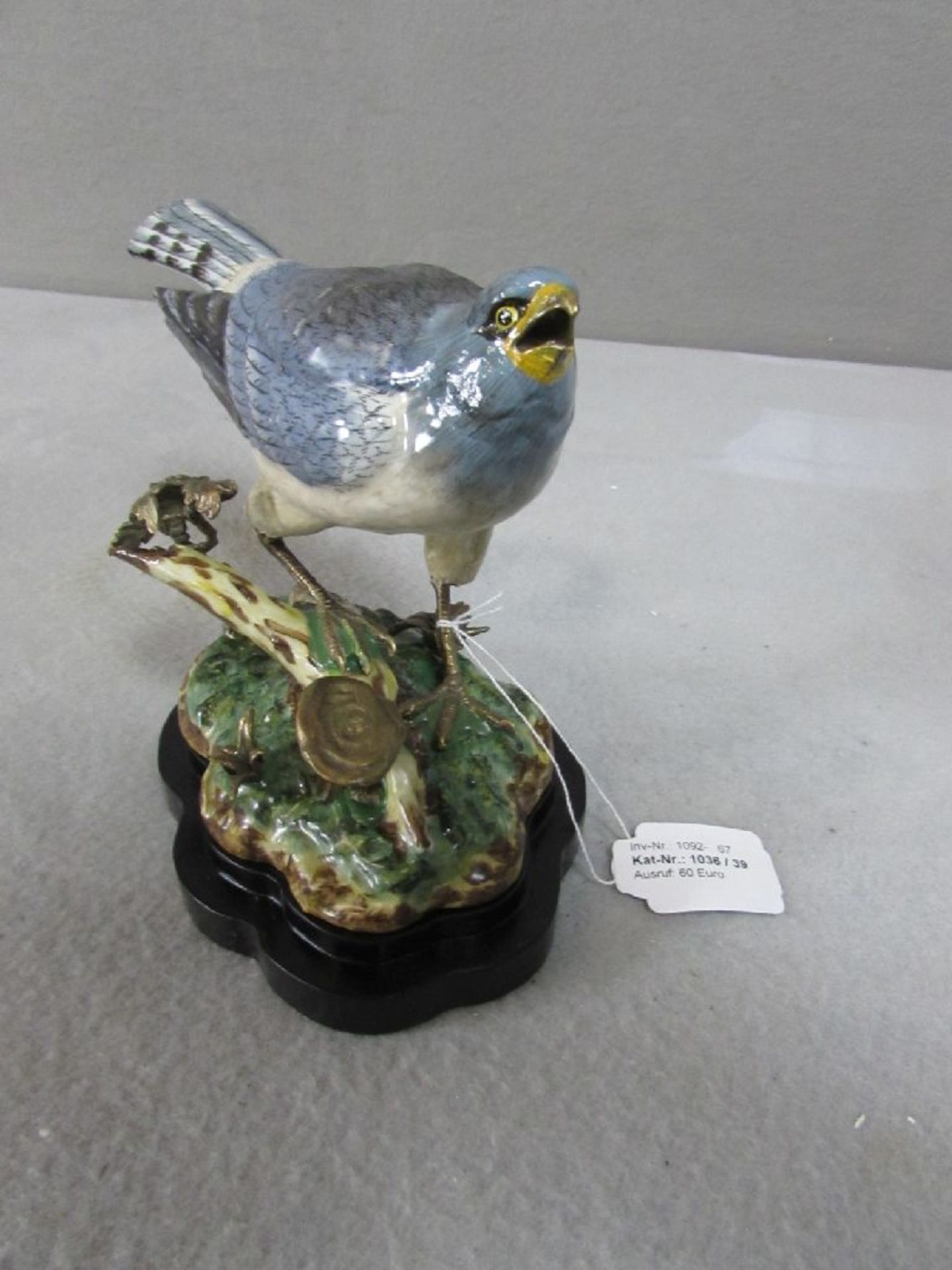 Keramikfigur Falke Füße und Geäst in Bronze 18cm höhe - Bild 3 aus 3