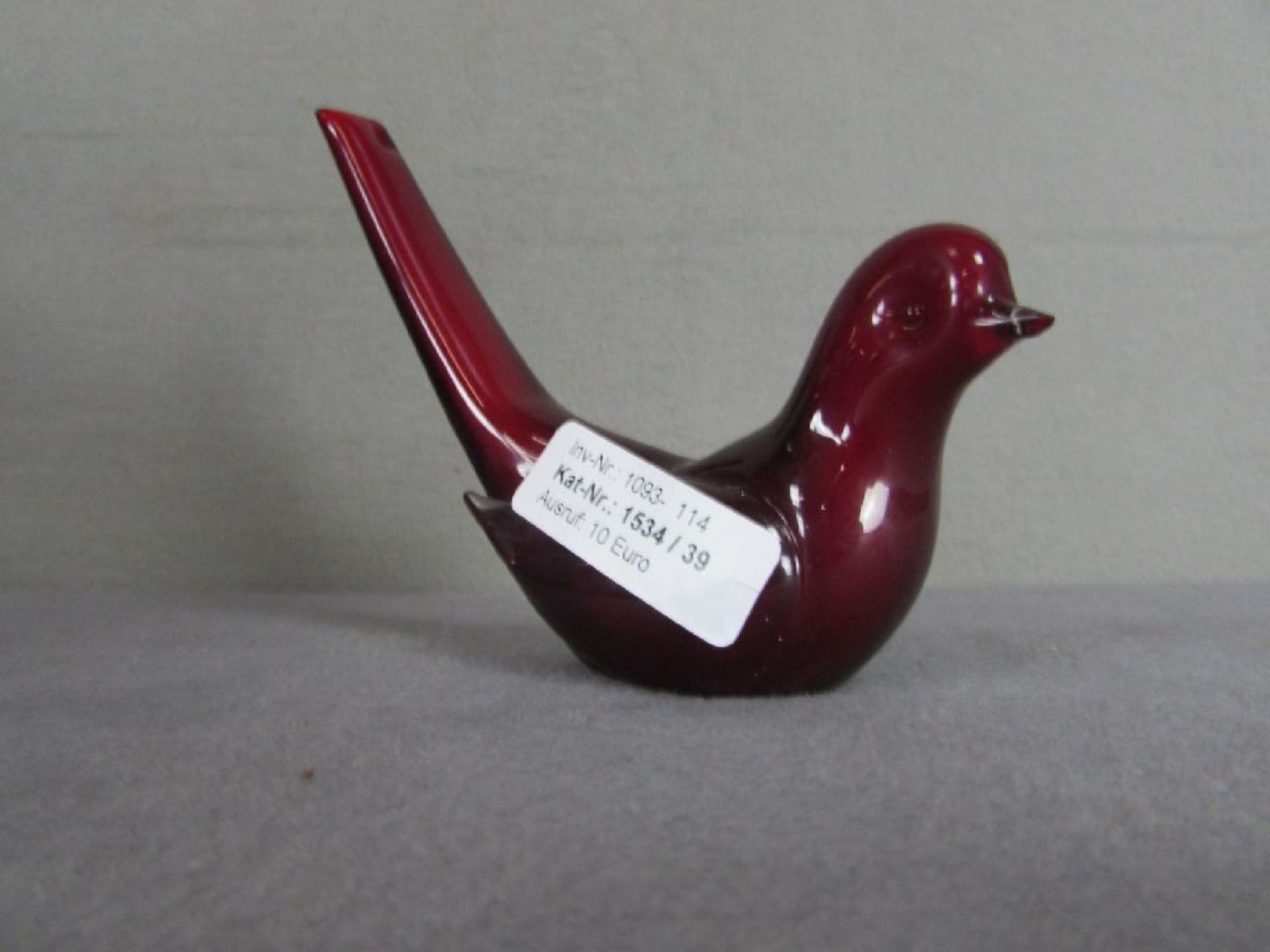 Glasskulptur sitzender Vogel gelabelt Italien 13cm hoch