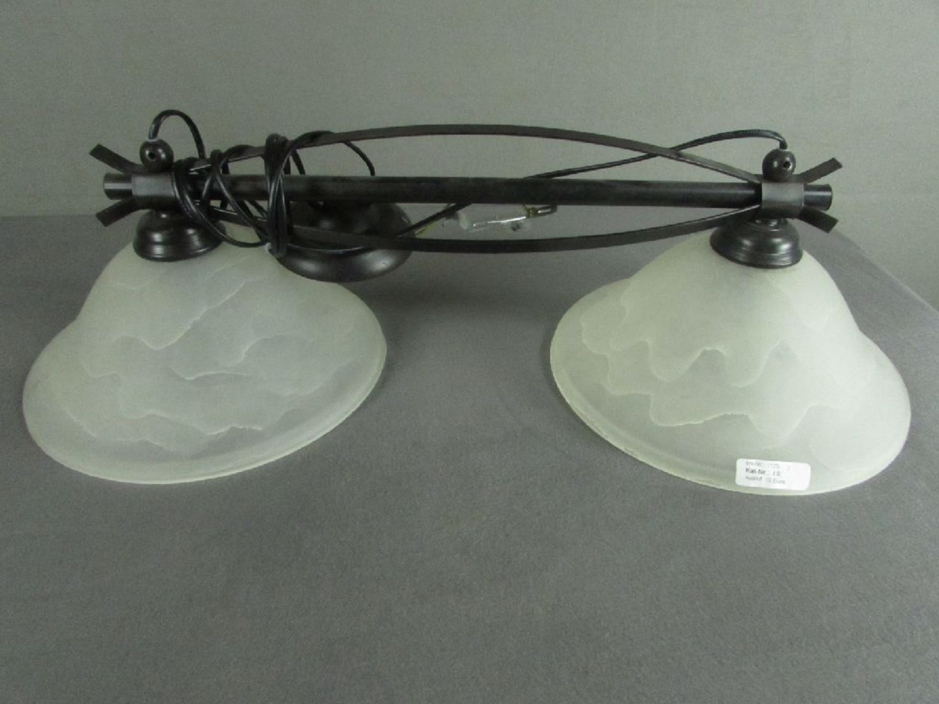 Deckenlampe 2flammig Metall mit Glasschirm Breite 75cm