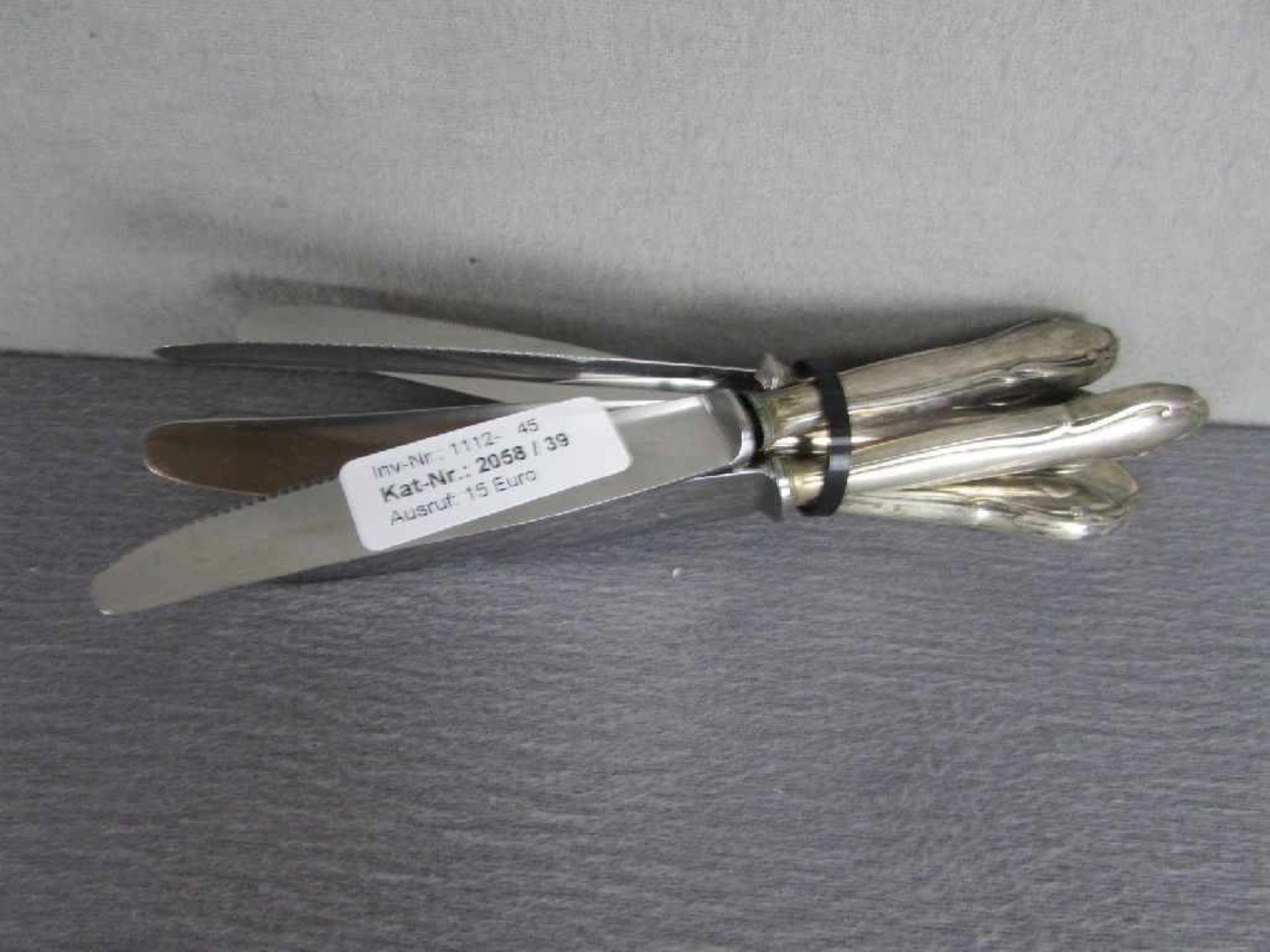 Sechs Messer Griff 800er Silber 340 Gramm
