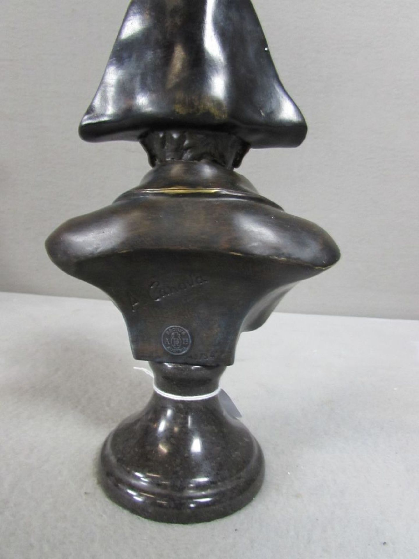 Bronzefigur Büste Napoleon farbig gehalten Signiert Plakettiert und Nummeriert 25 cm höhe - Image 2 of 3