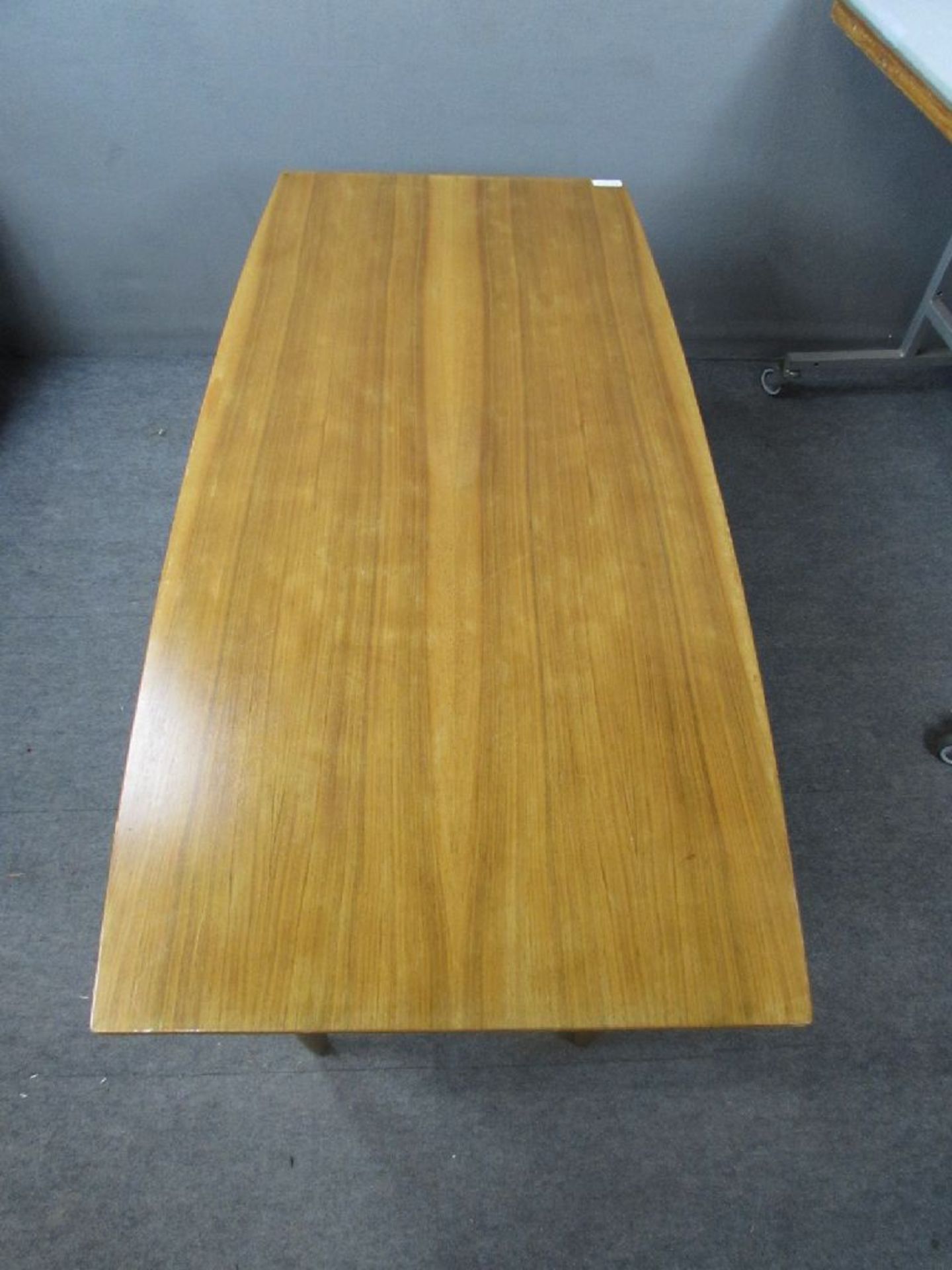 Designertisch Teak Coffeetable mit Bastablage 140x62x58cm