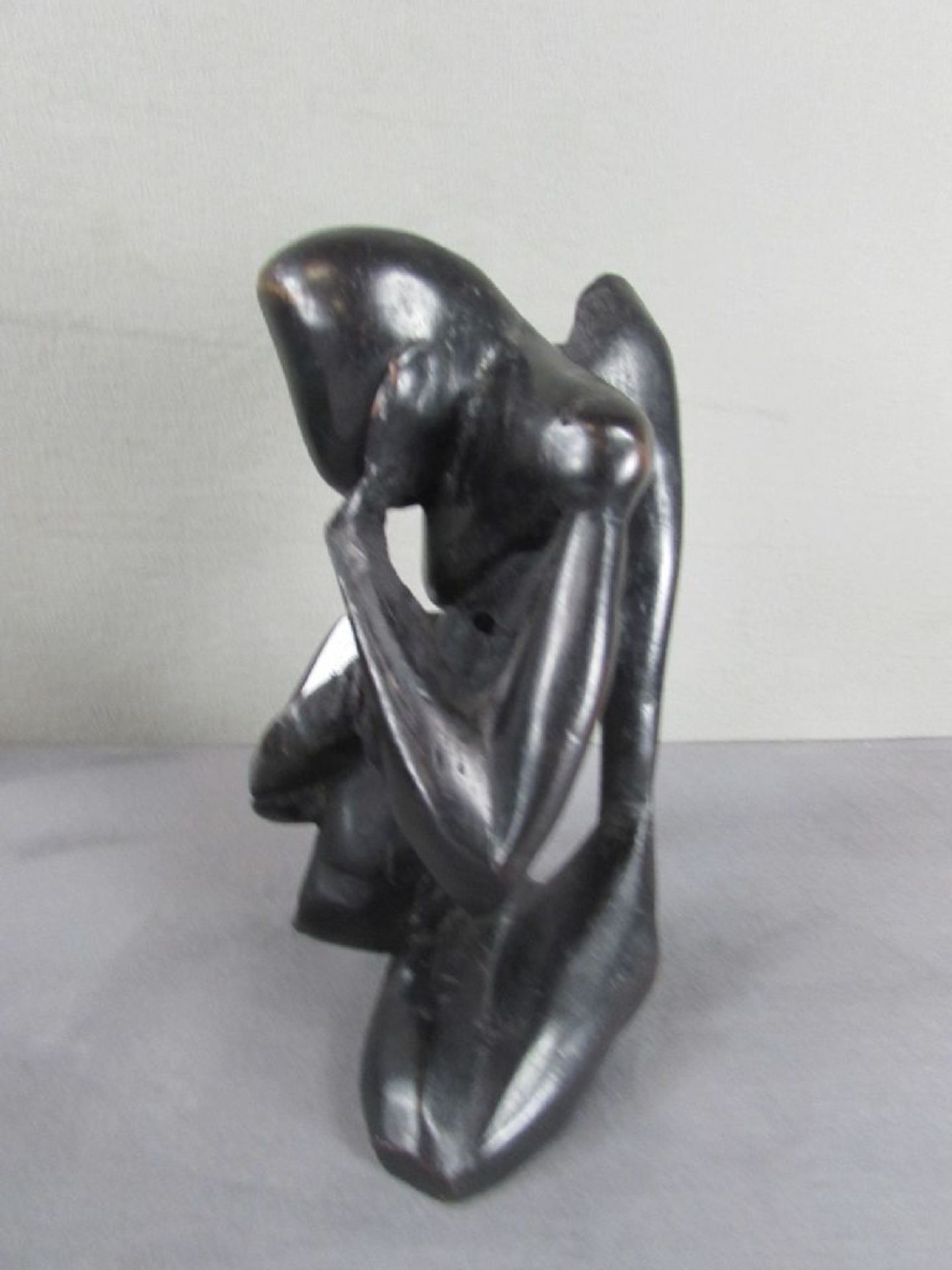 Skulptur Hartholz "Der Denkende" 30cm hoch - Image 3 of 3