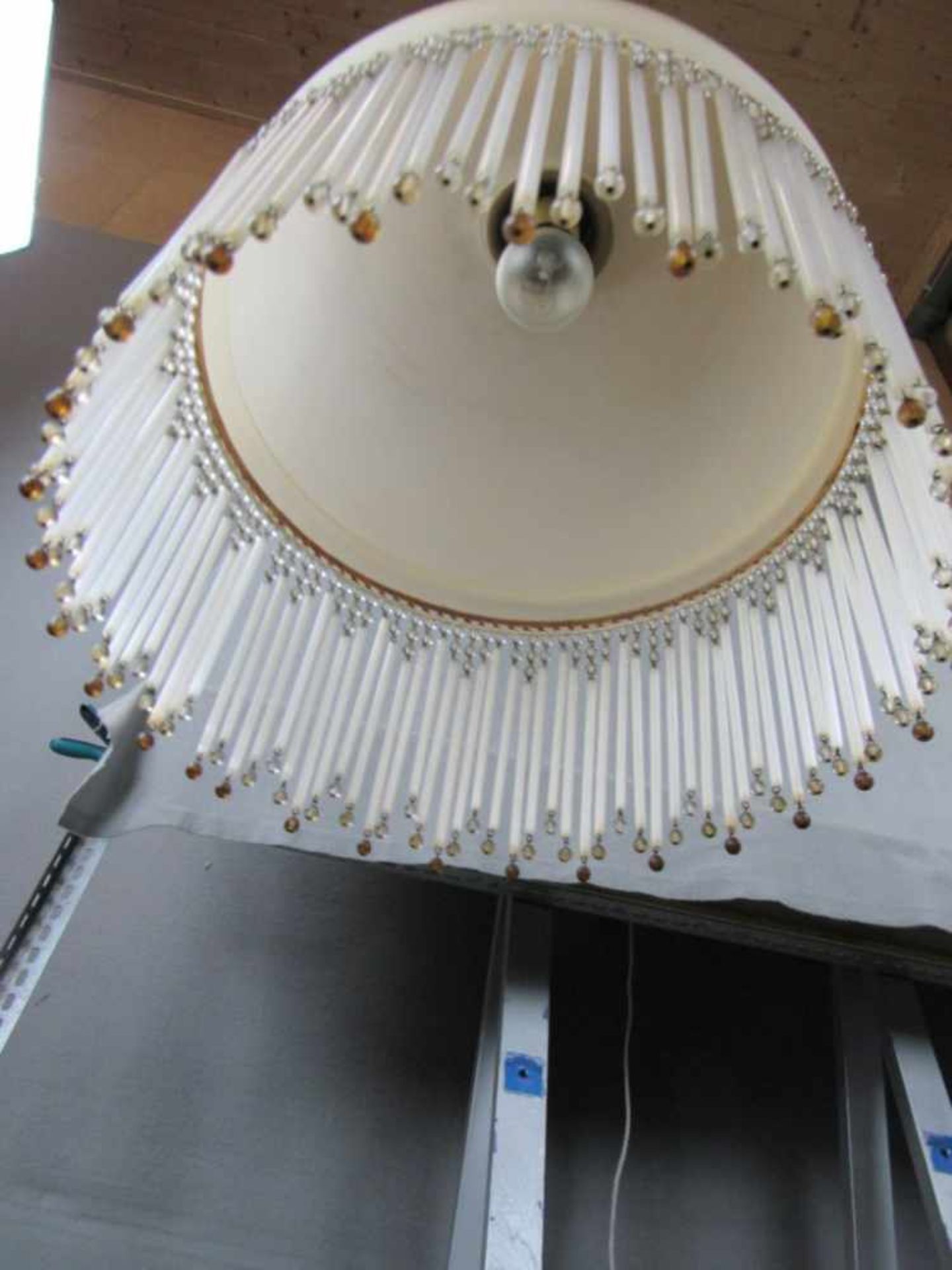 Deckenlampe Glasbehang Durchmesser 34 cm Messingaufnahme in Jugendstilmanier - Bild 2 aus 3