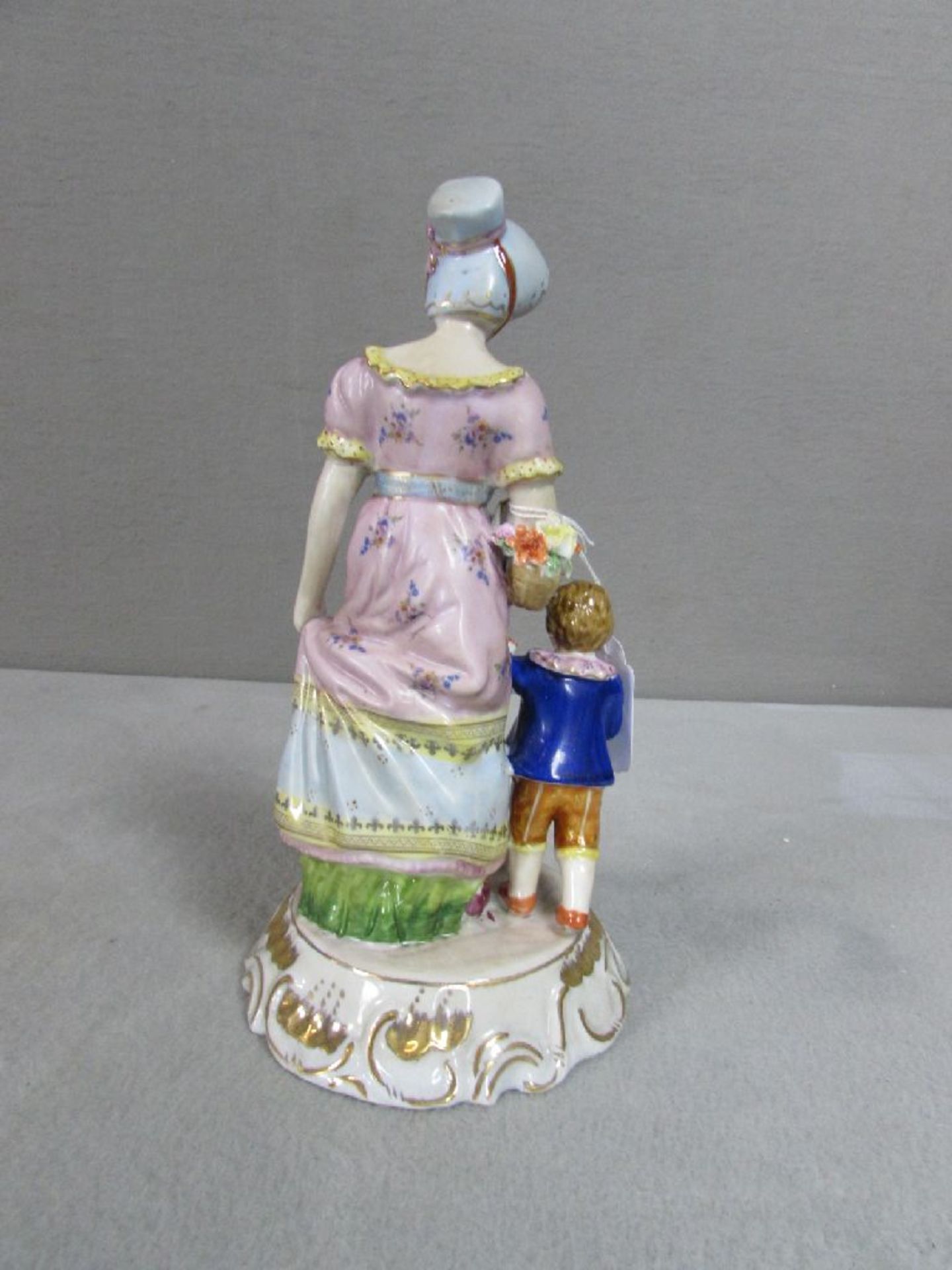 Figurine Mutter mit Kind 29 cm Höhe glasierte Keramik - Bild 2 aus 3