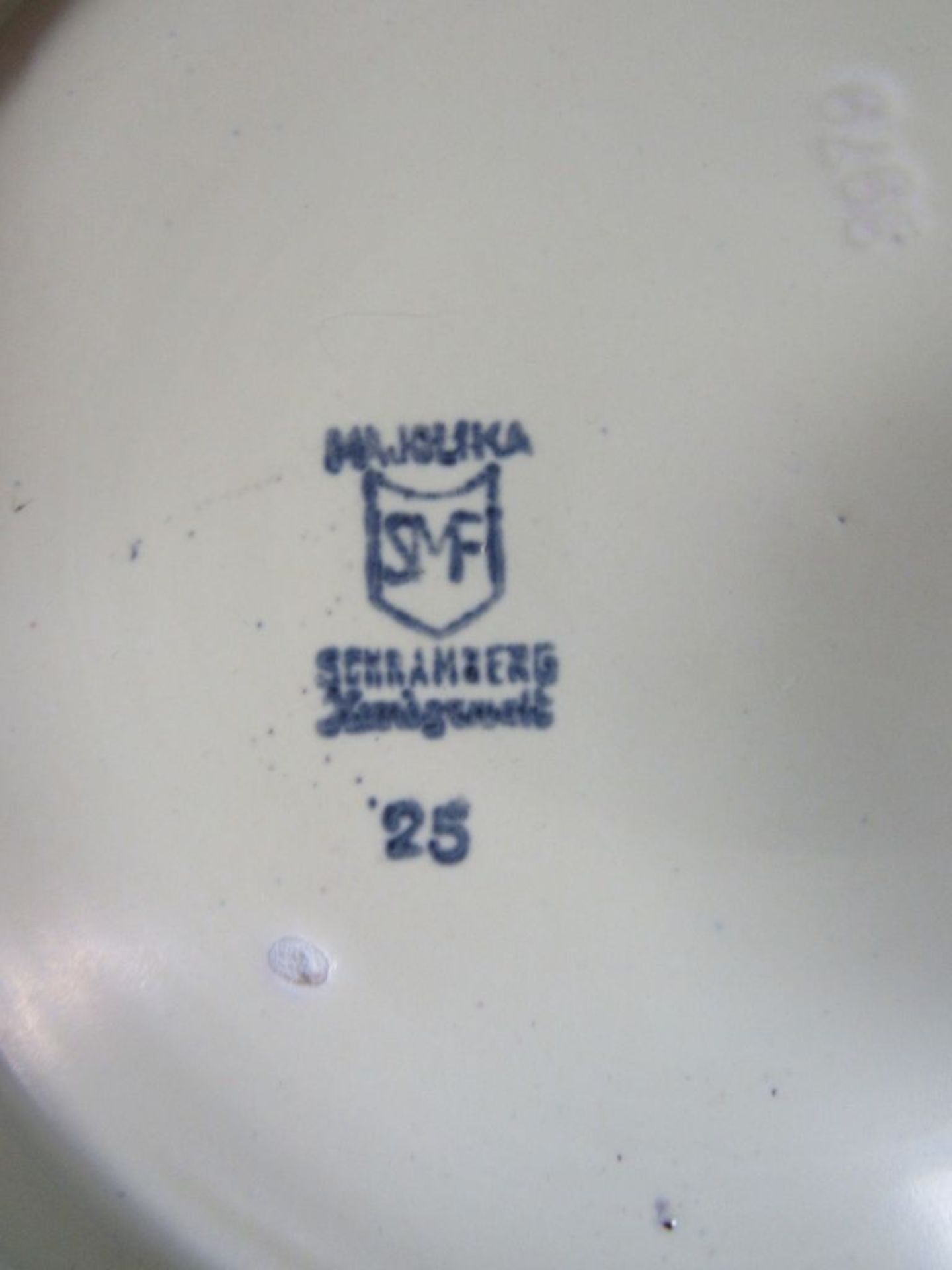 Keramikschale Art Deco Majolika SMF Schramberg handgemalt Durchmesser:32cm - Image 3 of 3