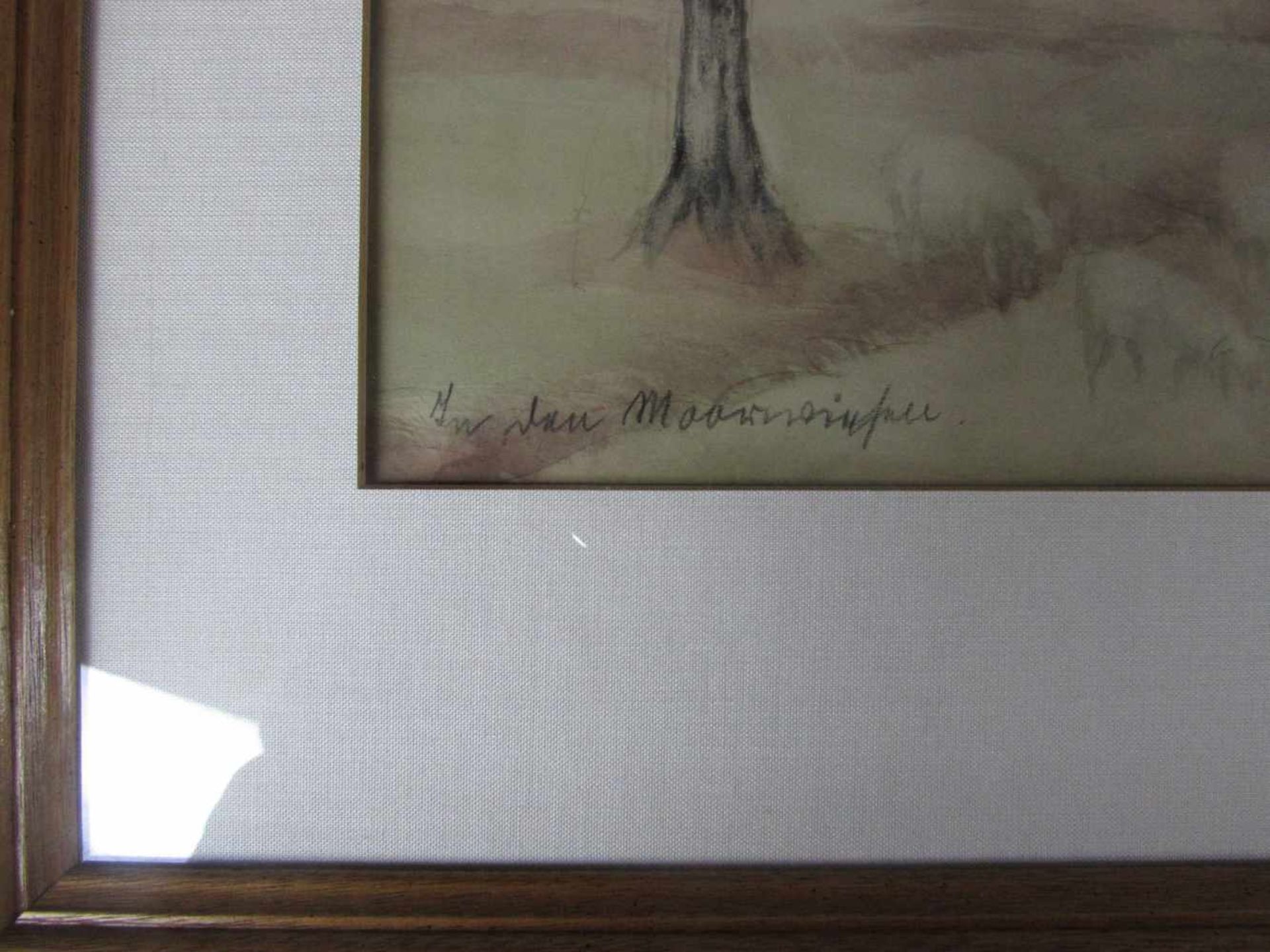 Gemälde, Aquarell?, Moorlandschaft, in Passepatout, Rudolf Grere signiert unten rechts, unten - Image 4 of 5