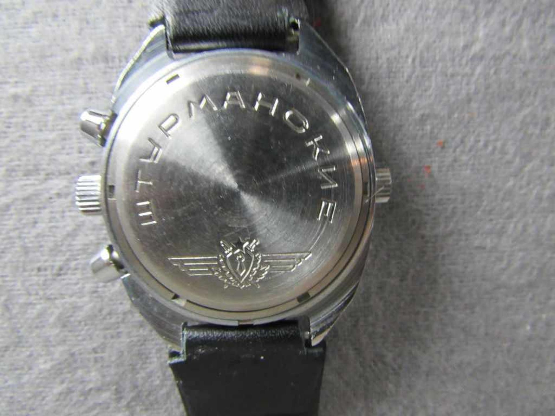 Herrenarmbanduhr Fliegerchronograph mechanisch voll funktionsfähig Russland - Image 3 of 4