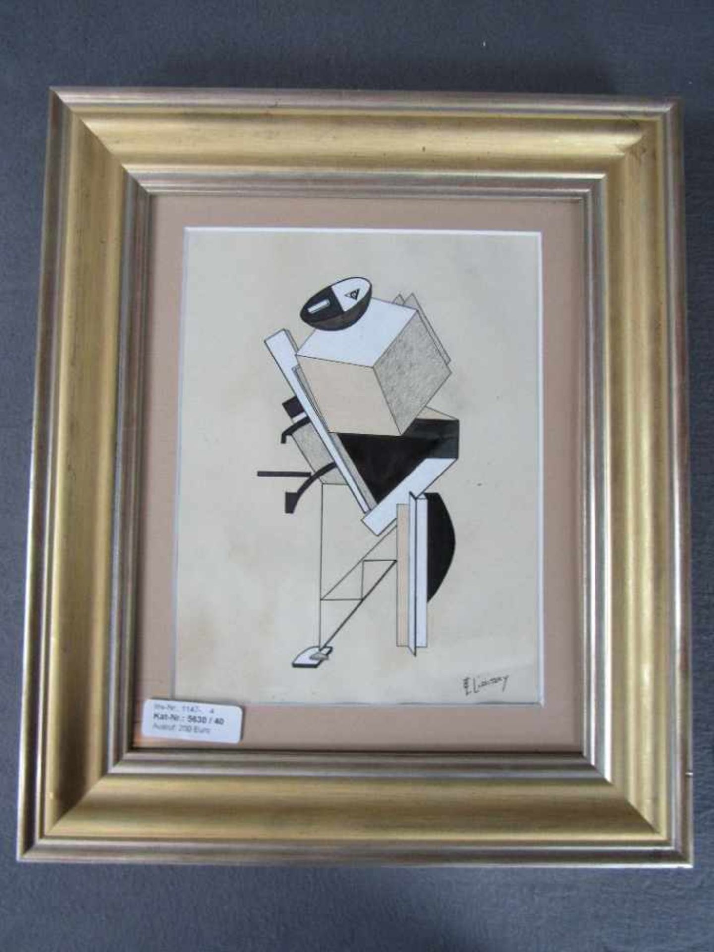 Zeichnung bezeichnet Lissitzky 39x33cm - Image 2 of 4