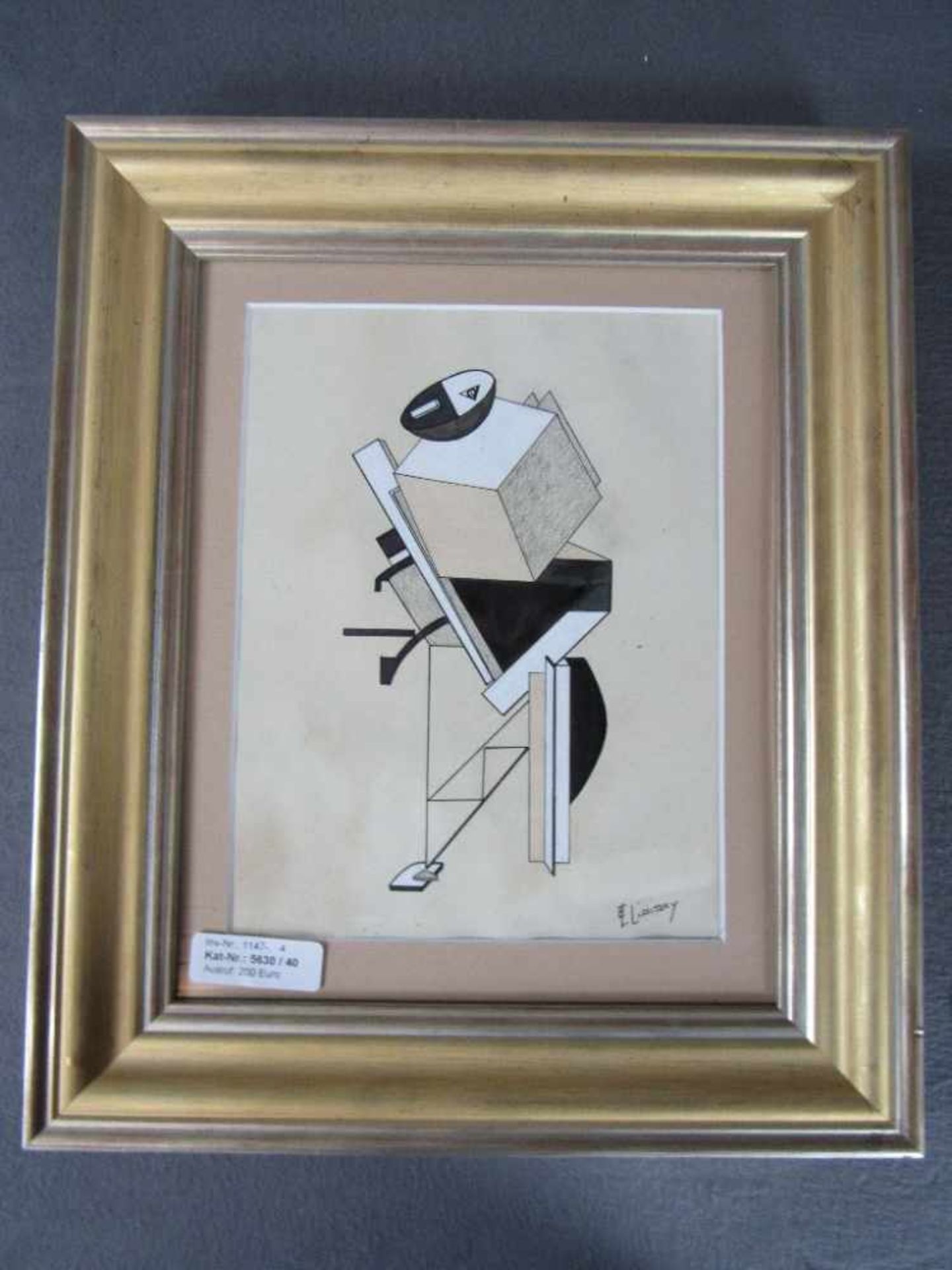 Zeichnung bezeichnet Lissitzky 39x33cm - Bild 2 aus 4