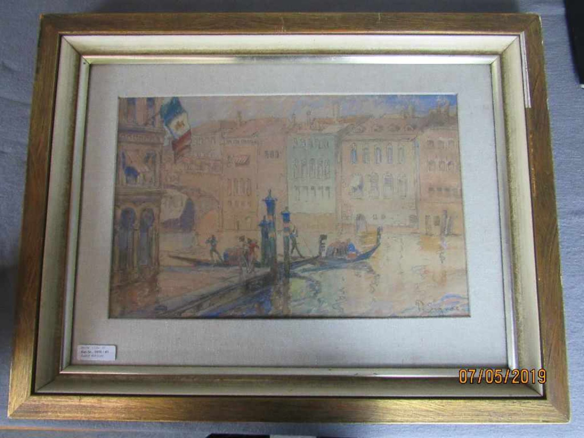 Gemälde zugeschrieben Paul Siegnac gelebt von 1863-1935 rückseitig nummeriert Aquarell - Bild 2 aus 4