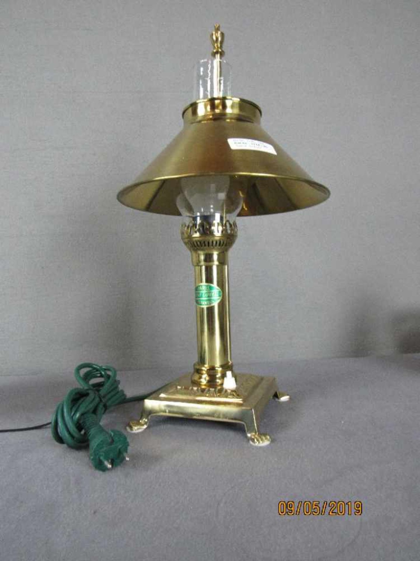 Tischlampe Messing 53cm hoch - Bild 2 aus 2